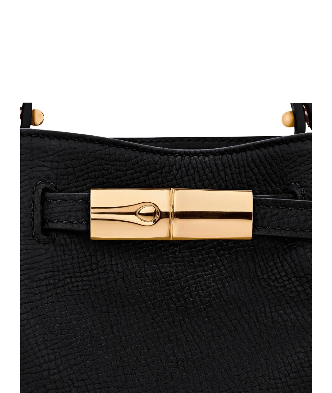 LONGCHAMP Черная кожаная сумка через плечо, фото 4