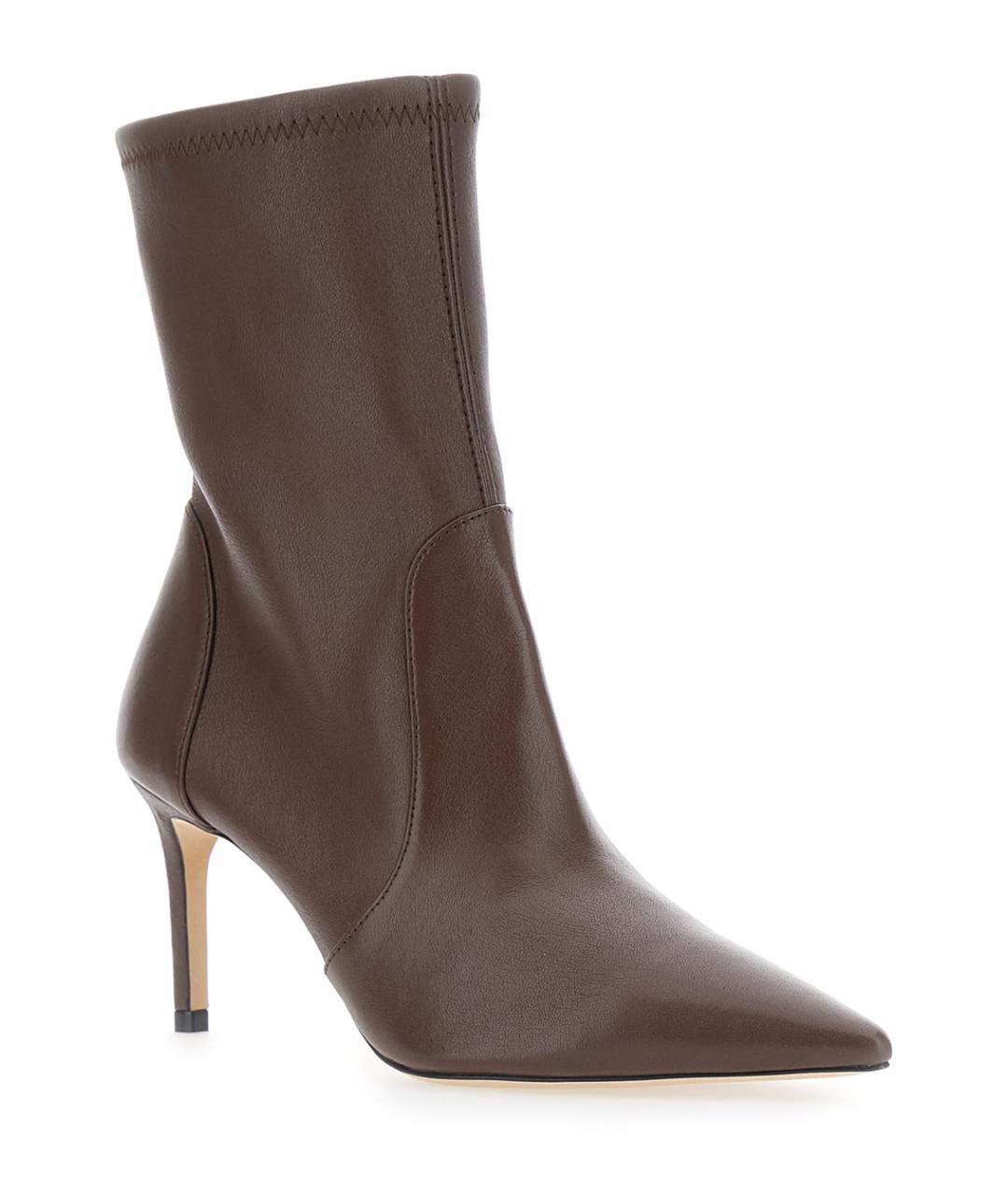 STUART WEITZMAN Коричневые кожаные ботильоны, фото 2