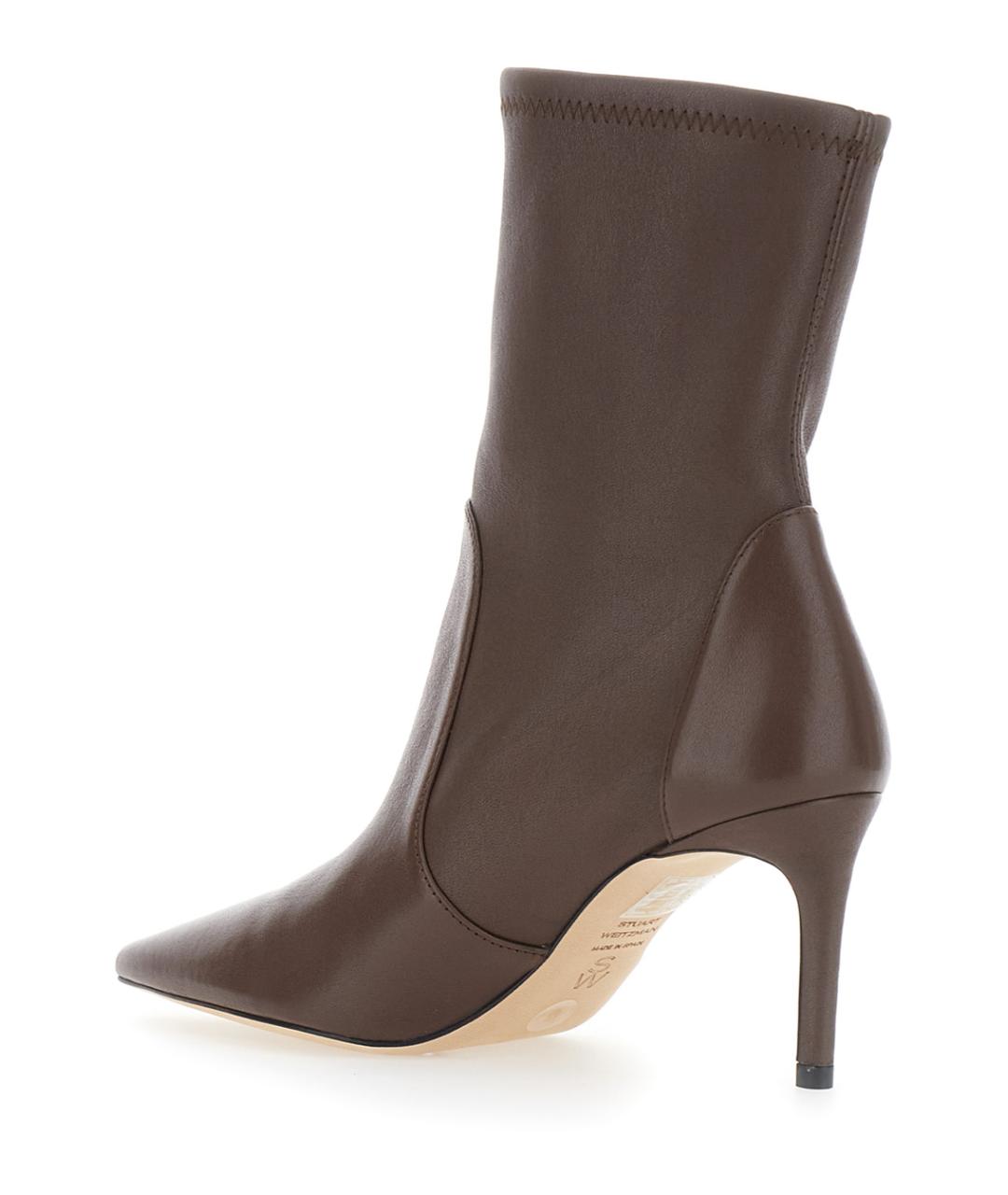 STUART WEITZMAN Коричневые кожаные ботильоны, фото 3