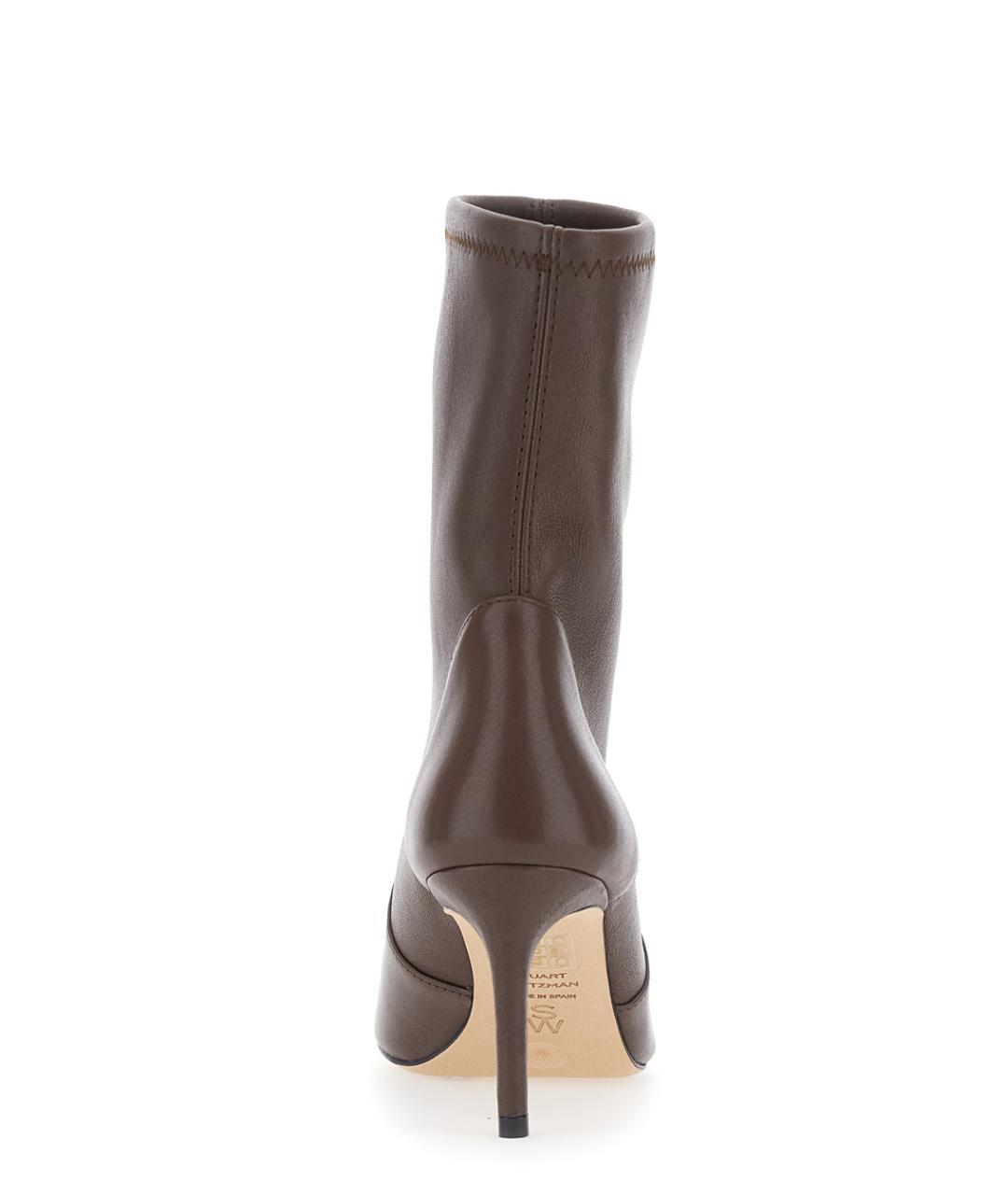 STUART WEITZMAN Коричневые кожаные ботильоны, фото 4