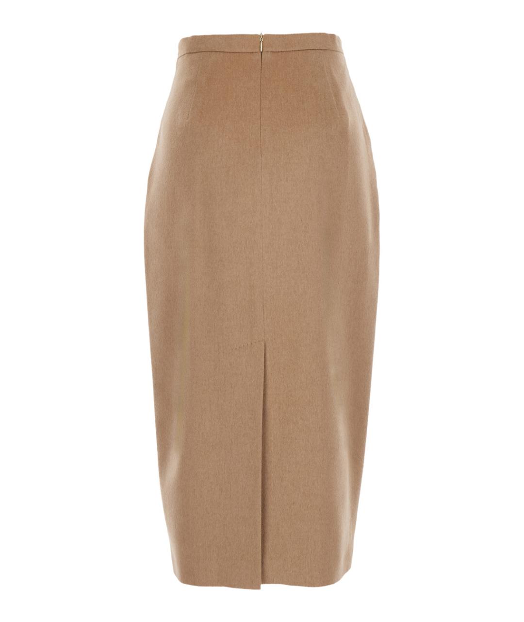 MAX MARA Бежевая шерстяная юбка миди, фото 2