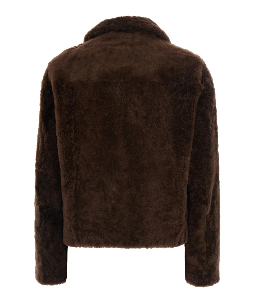 BRUNELLO CUCINELLI Коричневая меховая шуба, фото 2