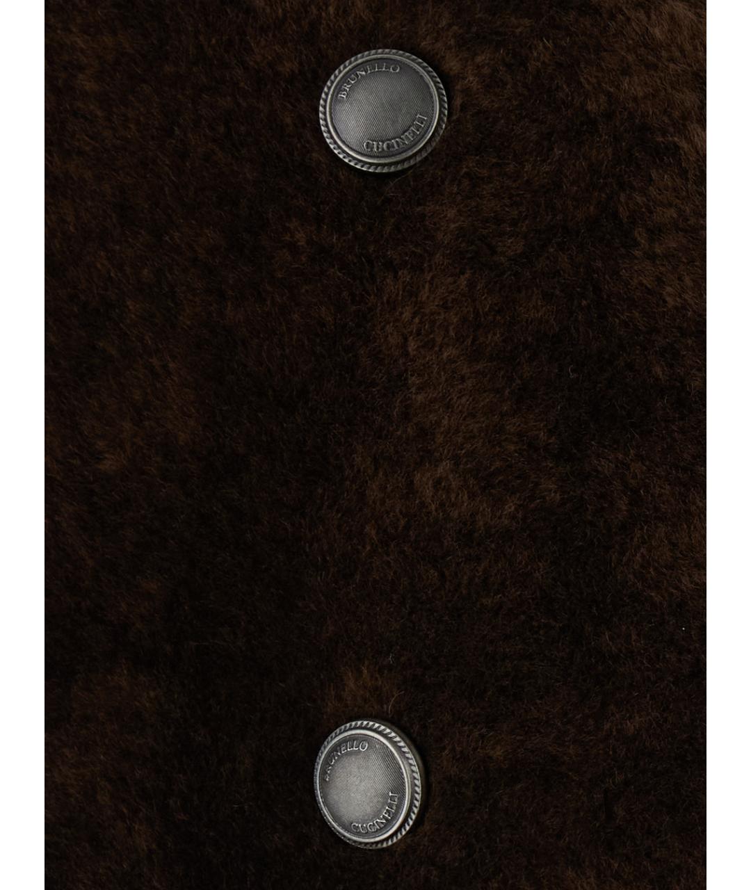 BRUNELLO CUCINELLI Коричневая меховая шуба, фото 3