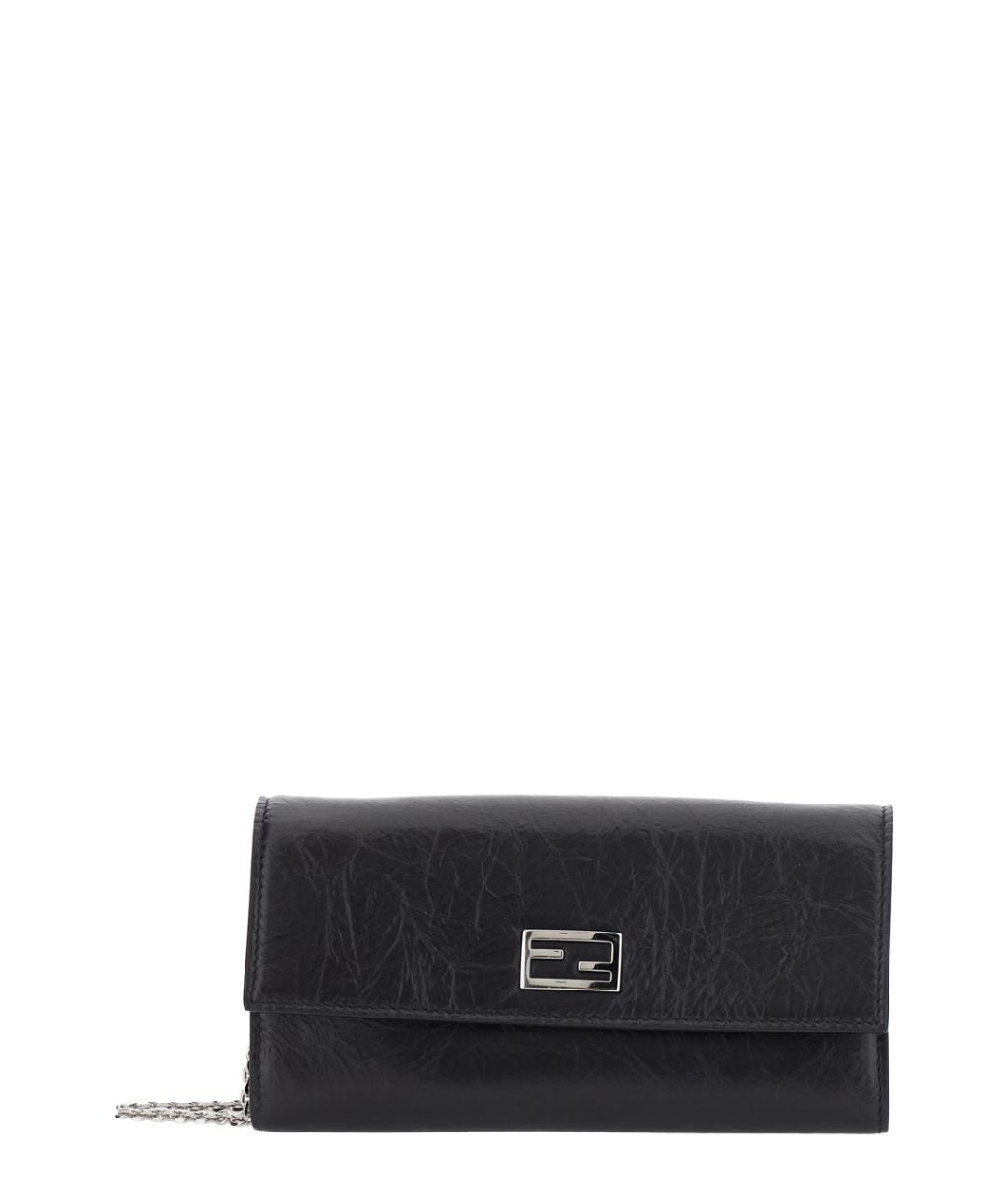 FENDI Черная кожаная сумка через плечо, фото 1