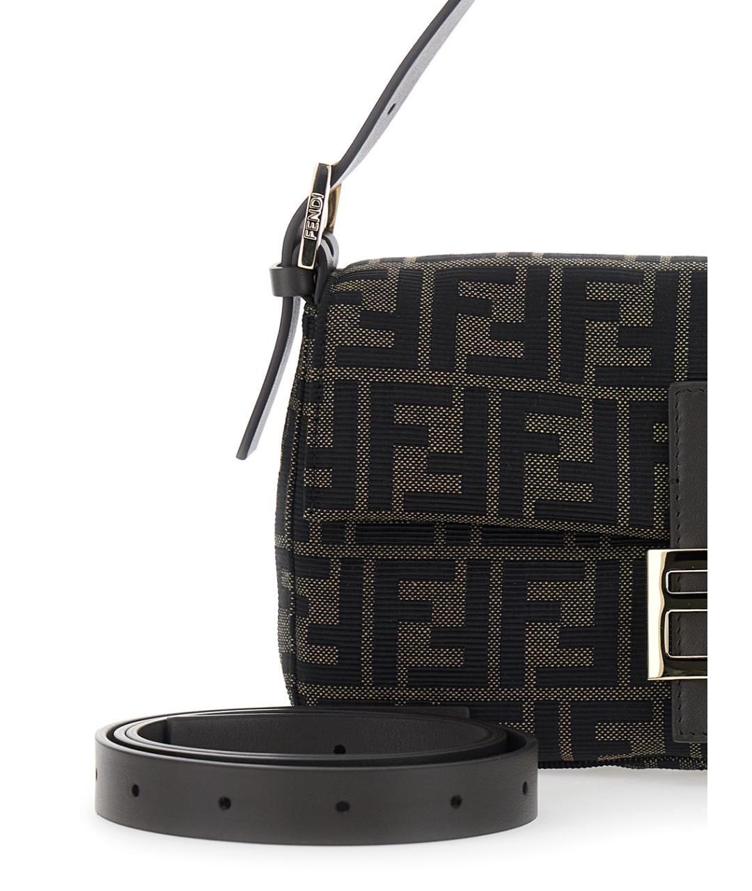 FENDI Коричневая тканевая сумка через плечо, фото 3