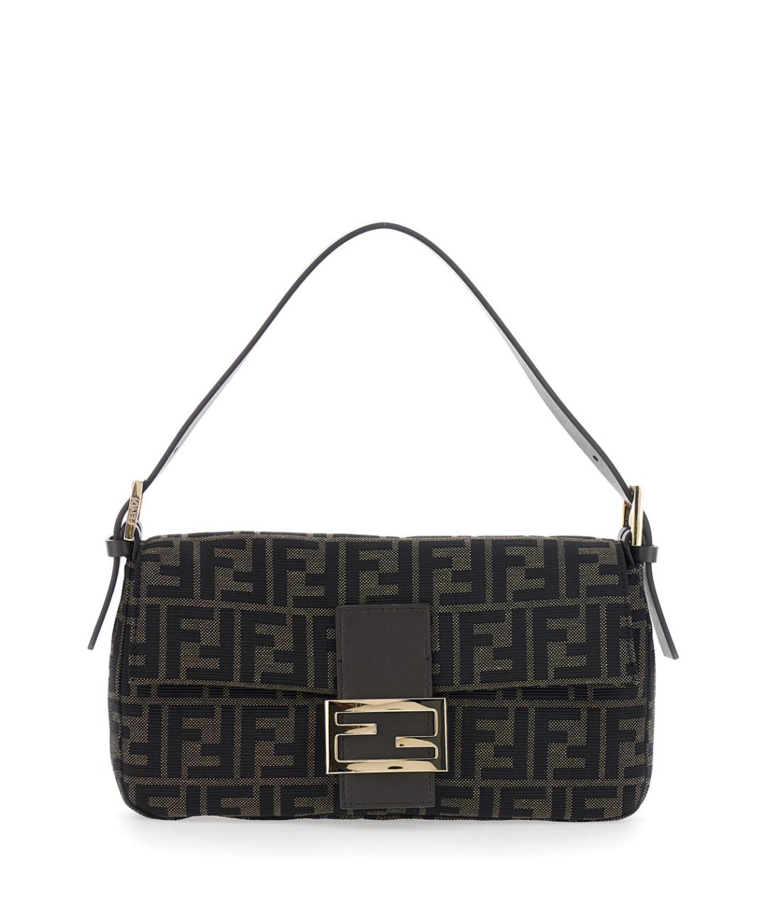 FENDI Коричневая тканевая сумка через плечо, фото 1