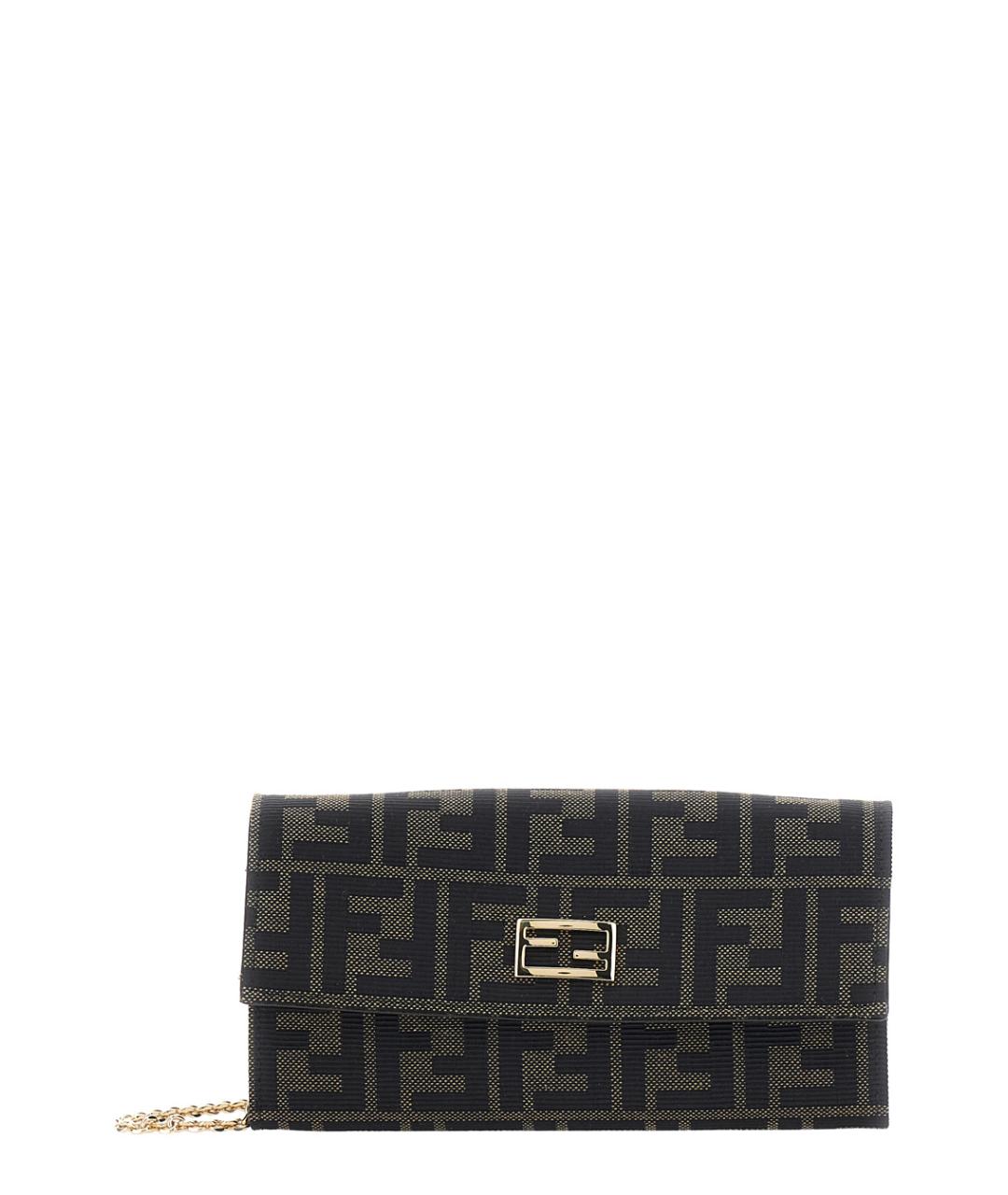 FENDI Коричневая тканевая сумка через плечо, фото 1