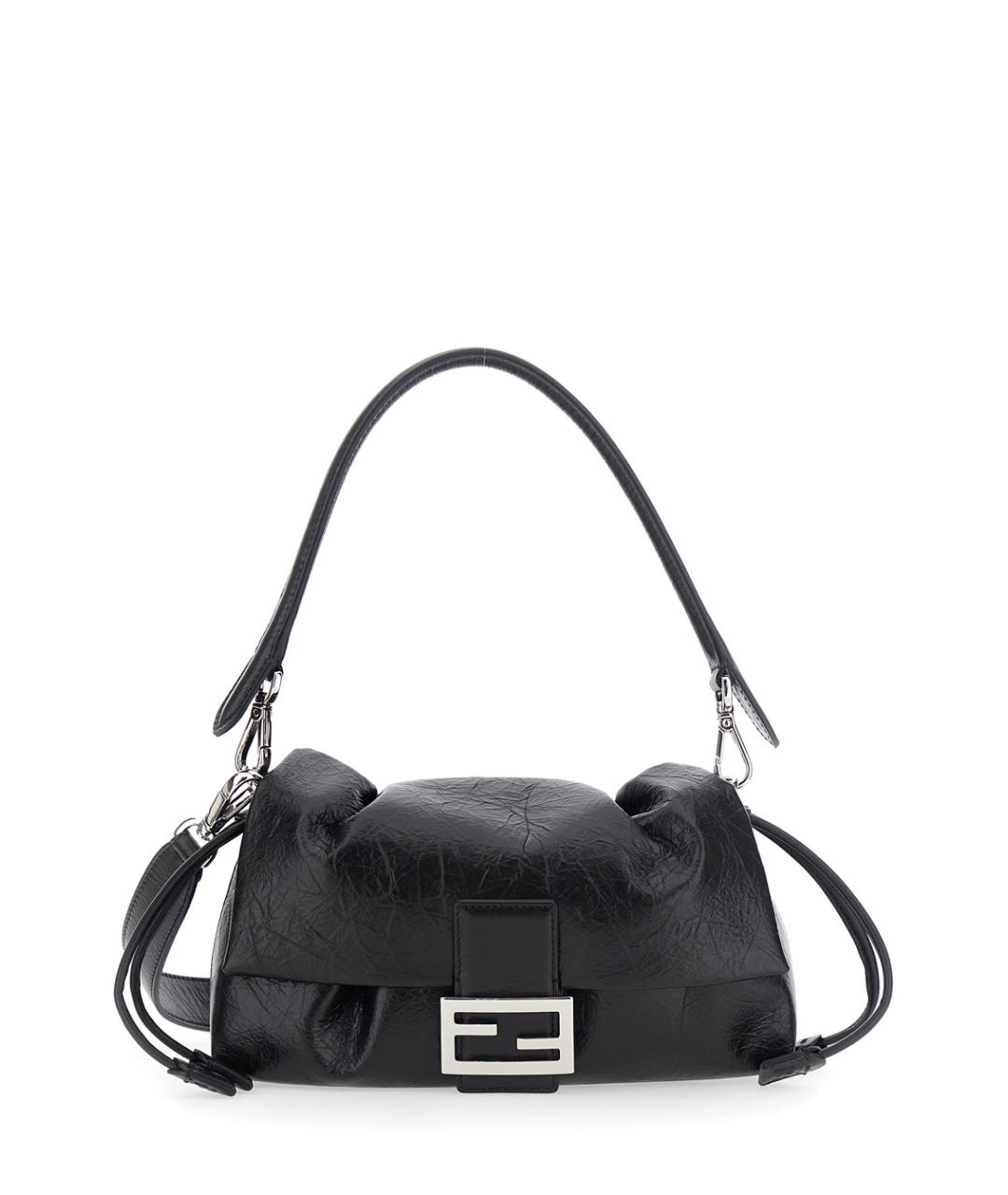FENDI Черная кожаная сумка через плечо, фото 1