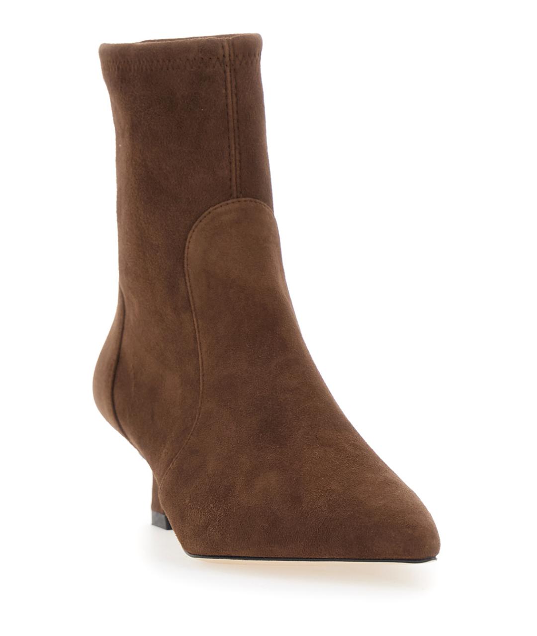 STUART WEITZMAN Коричневые замшевые ботильоны, фото 2