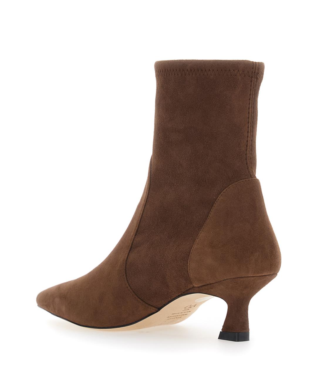 STUART WEITZMAN Коричневые замшевые ботильоны, фото 3