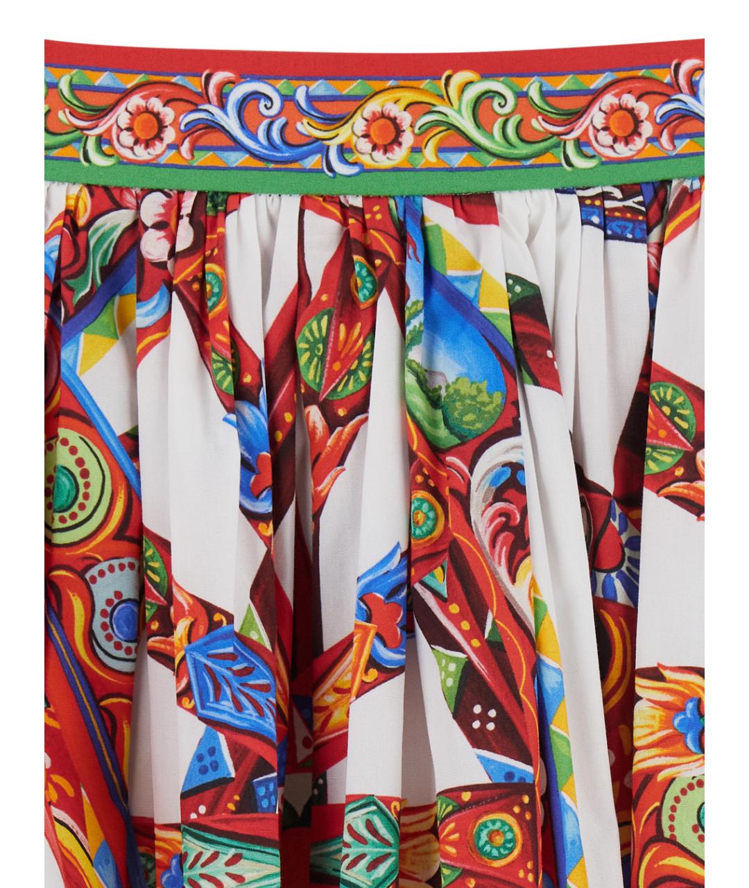 DOLCE&GABBANA Мульти хлопковая юбка миди, фото 3