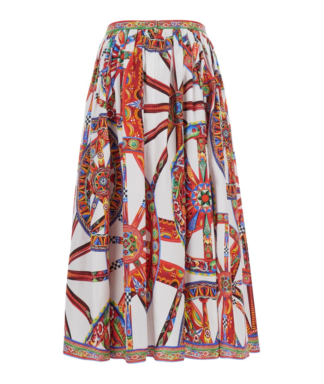 DOLCE&GABBANA Мульти хлопковая юбка миди, фото 2