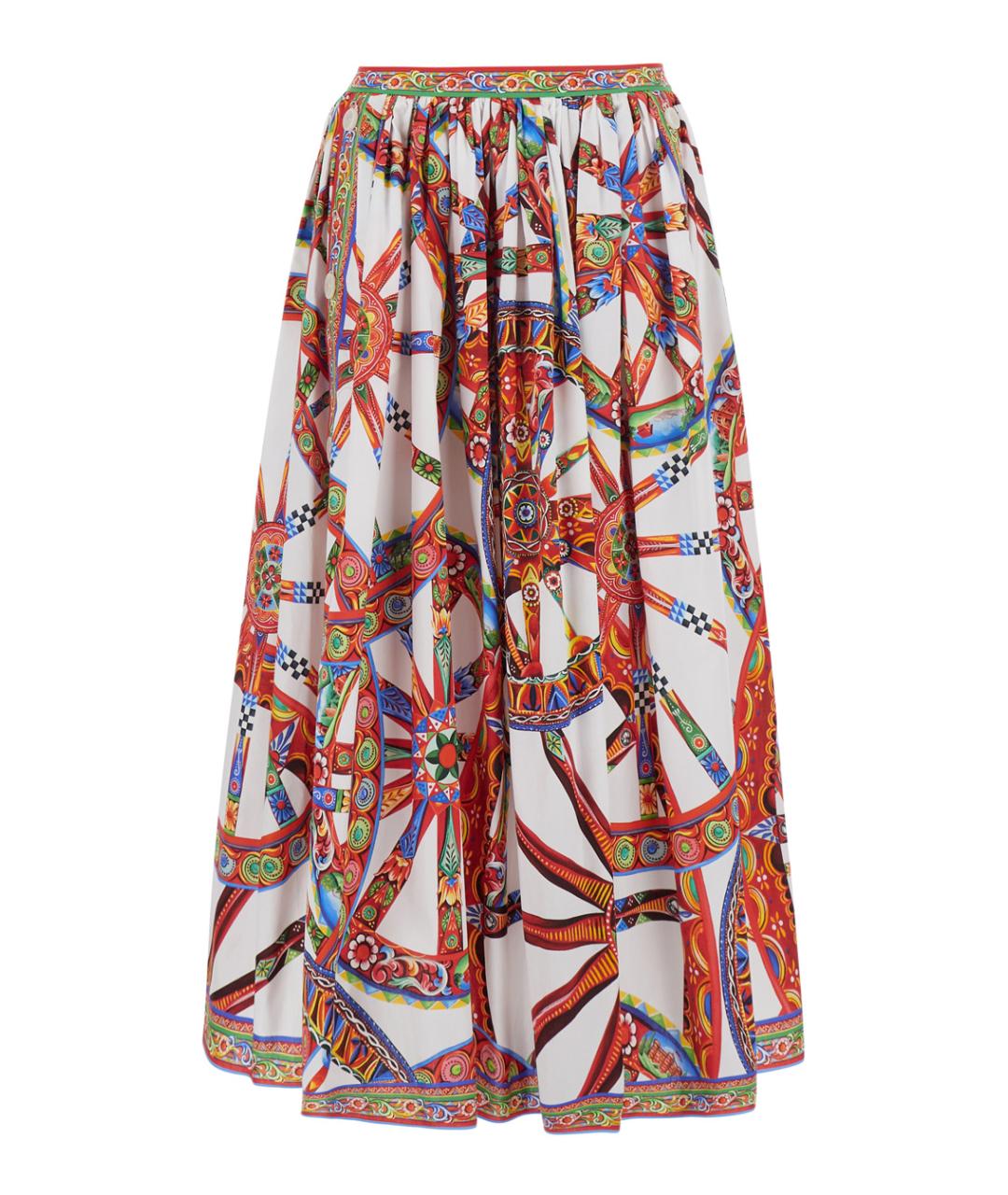 DOLCE&GABBANA Мульти хлопковая юбка миди, фото 1