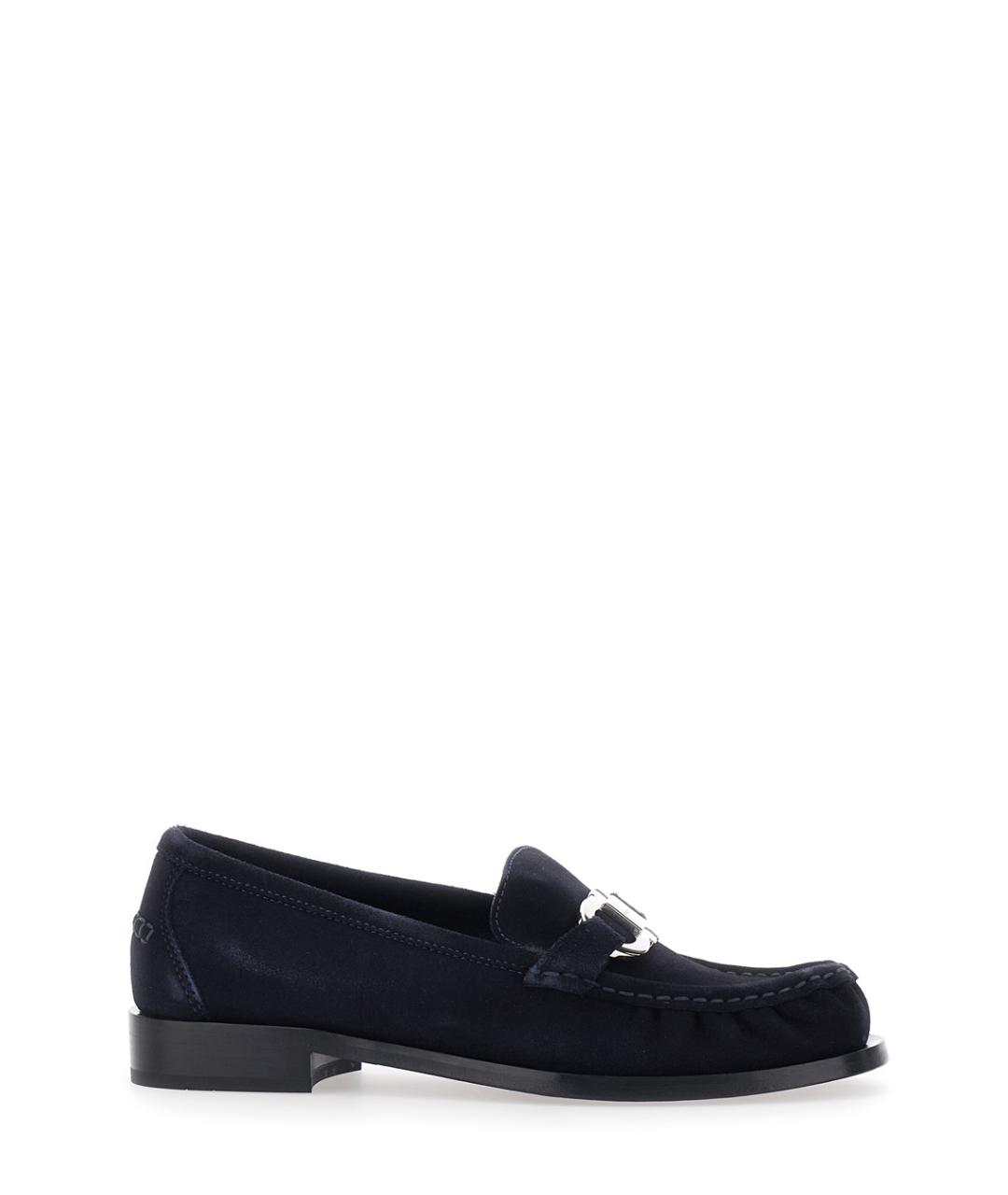 FERRAGAMO Синие кожаные лоферы, фото 1