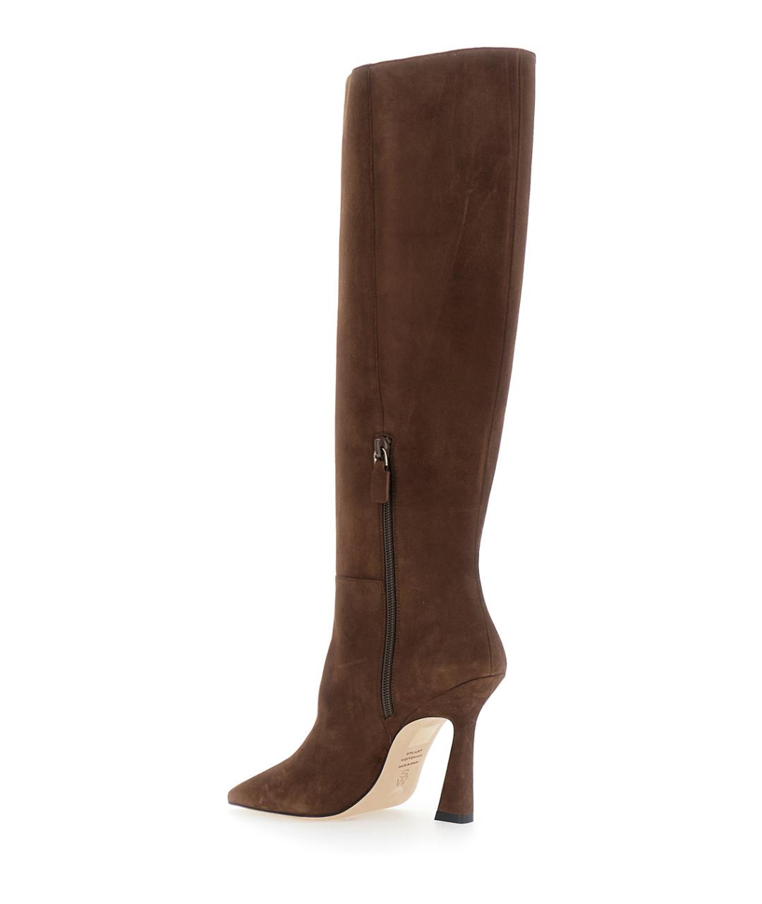 STUART WEITZMAN Коричневые замшевые сапоги, фото 3