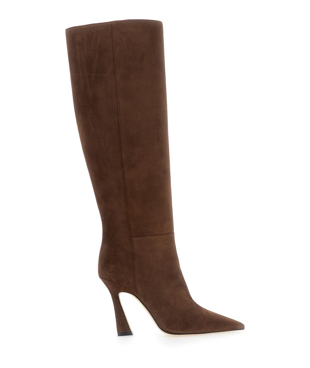 STUART WEITZMAN Коричневые замшевые сапоги, фото 1