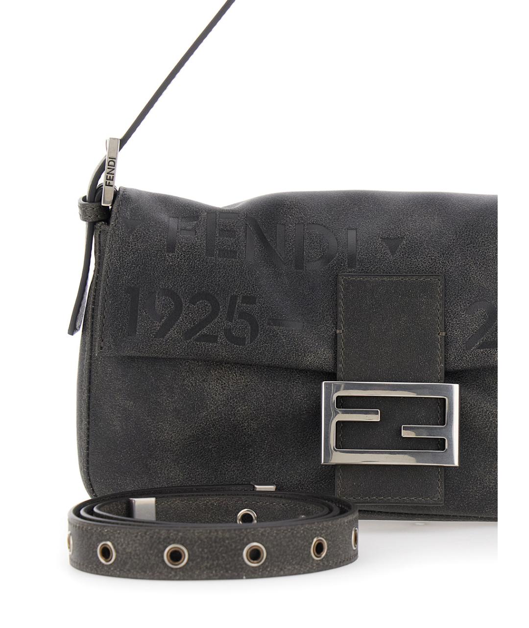 FENDI Черная кожаная сумка через плечо, фото 3