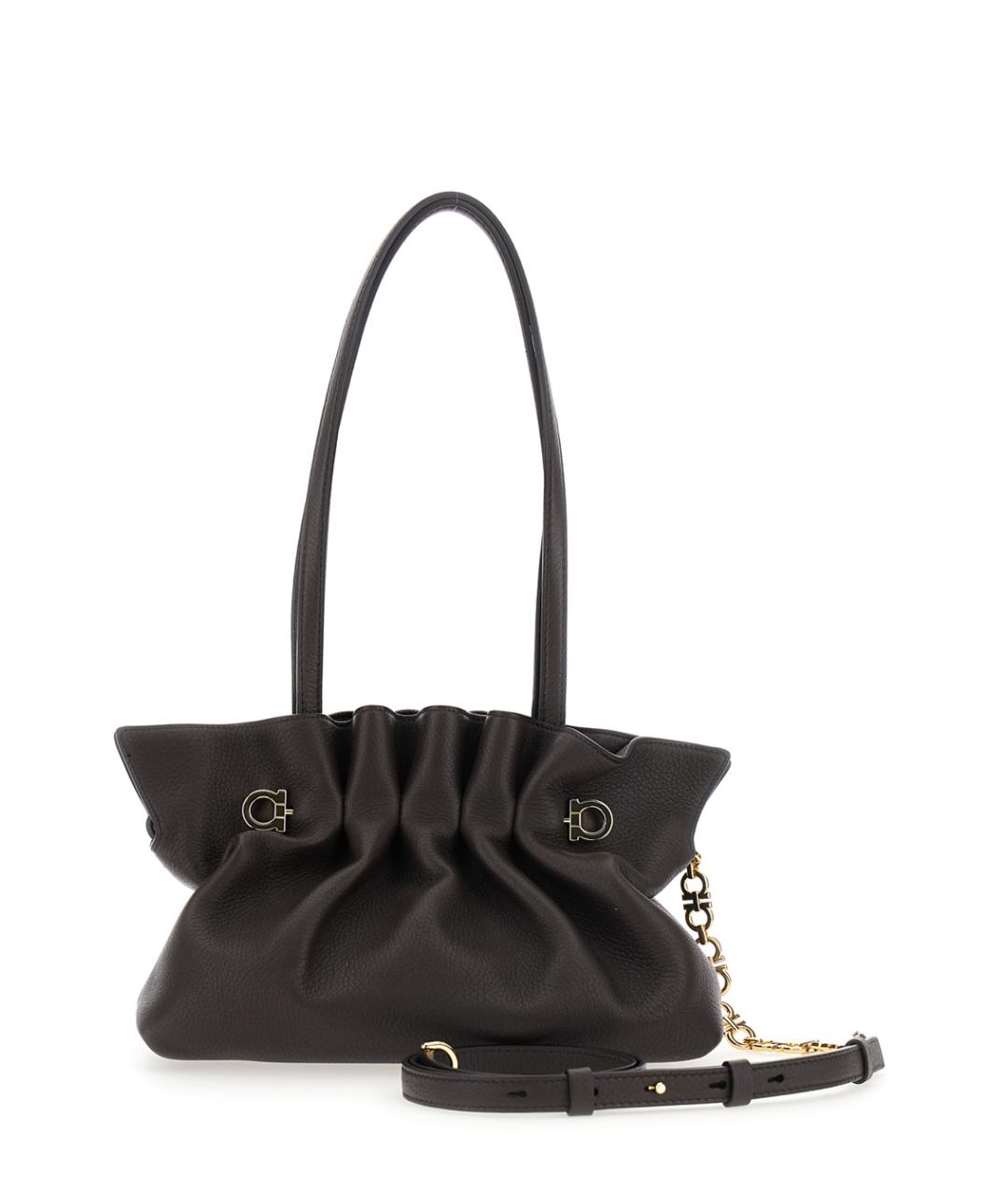 FERRAGAMO Коричневая кожаная сумка через плечо, фото 2
