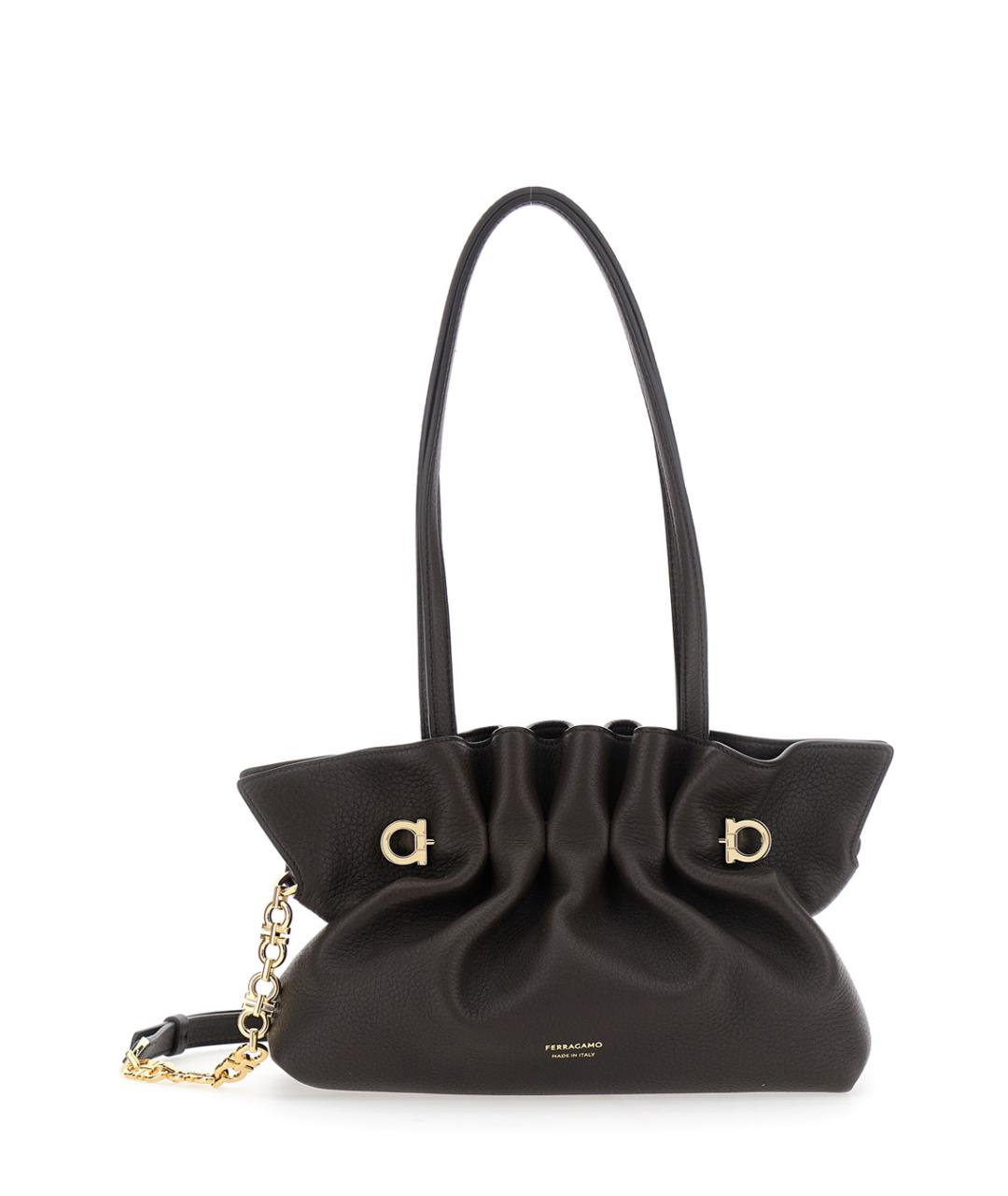 FERRAGAMO Коричневая кожаная сумка через плечо, фото 1