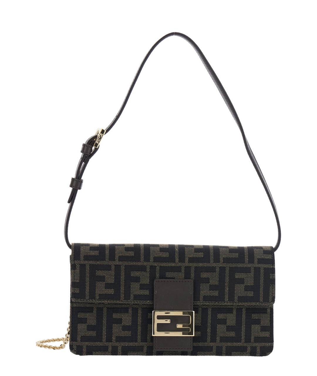 FENDI Коричневая тканевая сумка через плечо, фото 1