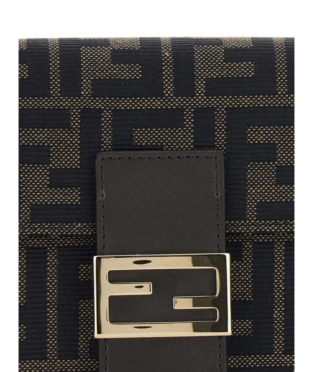 FENDI Коричневая тканевая сумка через плечо, фото 3