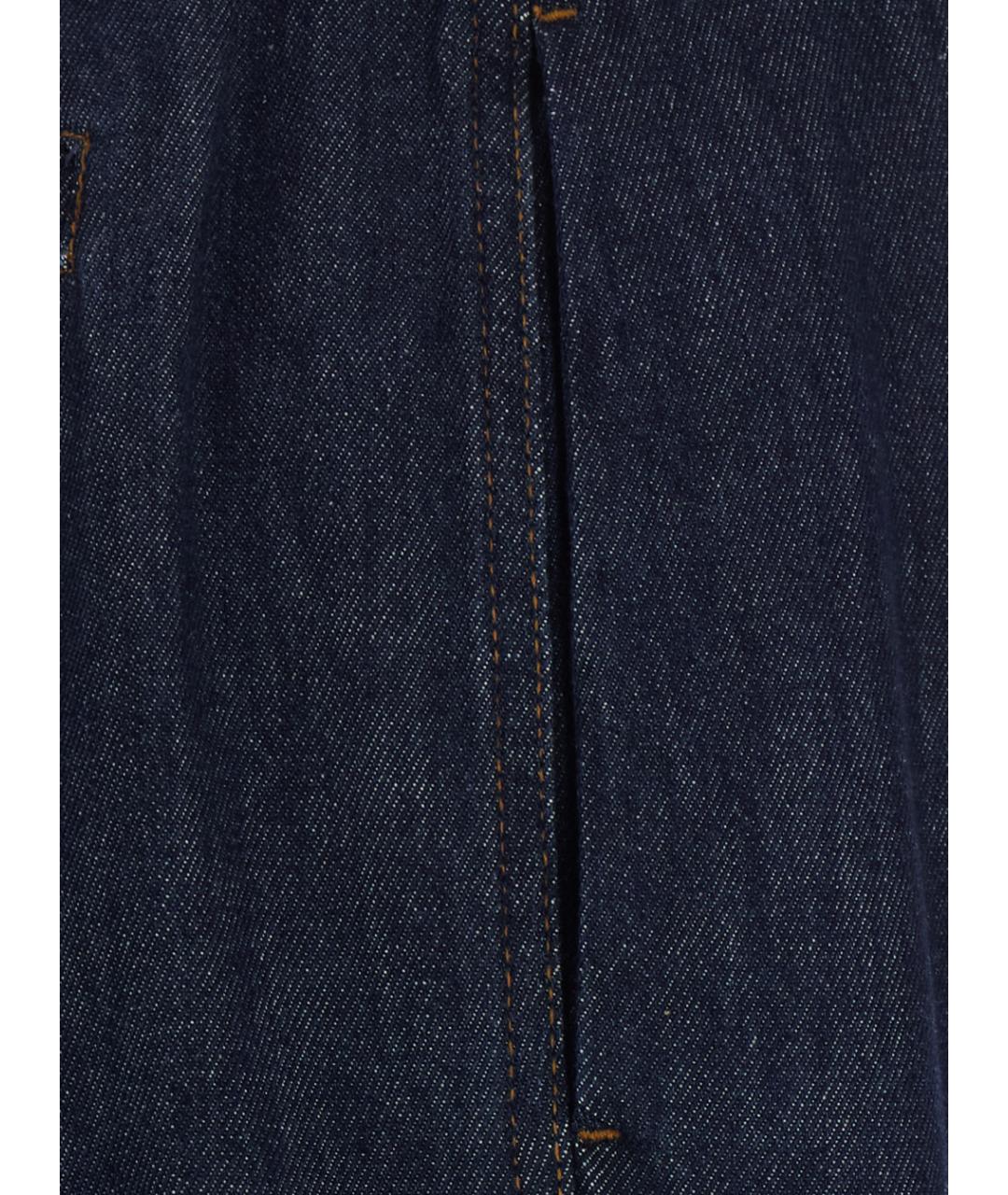 DRIES VAN NOTEN Синие хлопковые прямые джинсы, фото 3