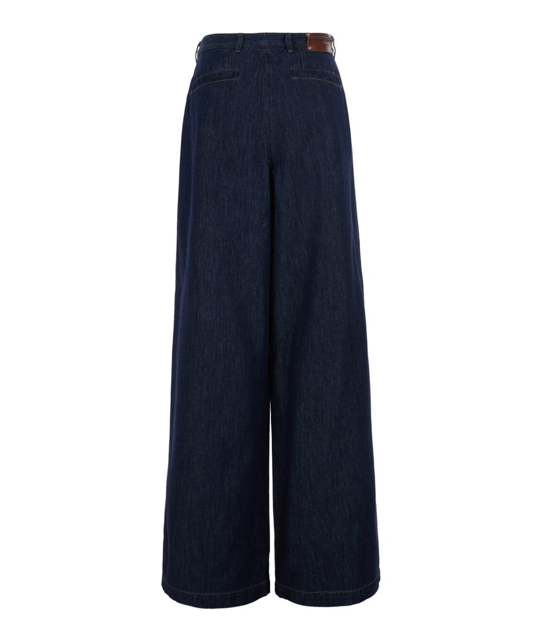 DRIES VAN NOTEN Синие хлопковые прямые джинсы, фото 2