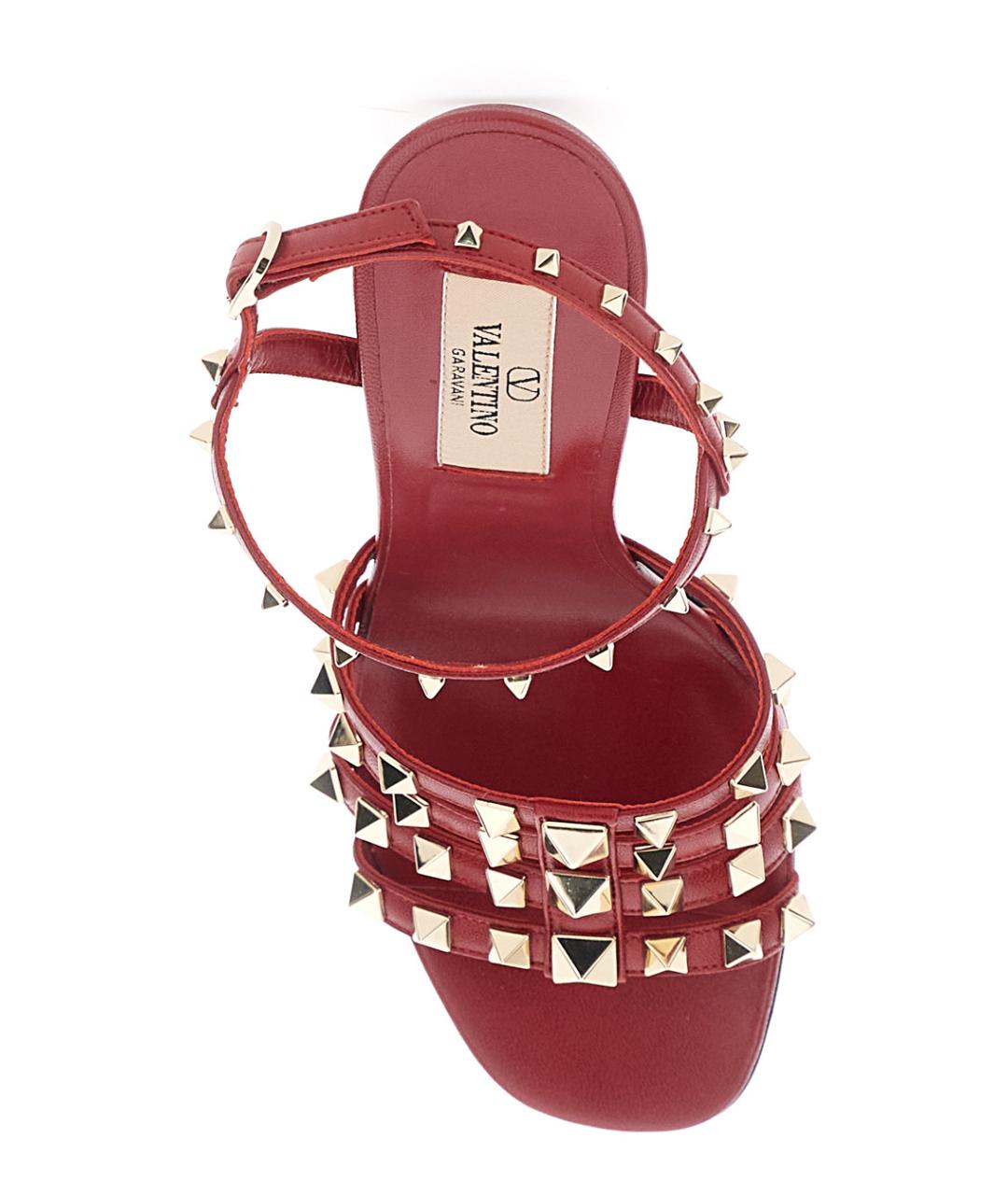 VALENTINO Красные кожаные босоножки, фото 4