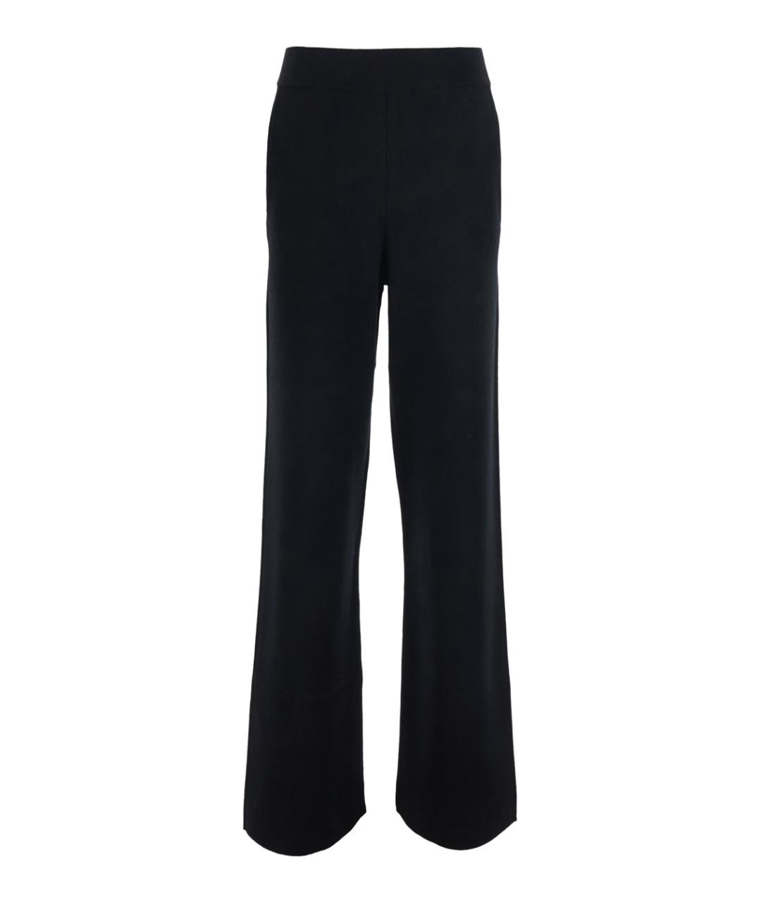 MAX MARA Черные шерстяные прямые брюки, фото 1