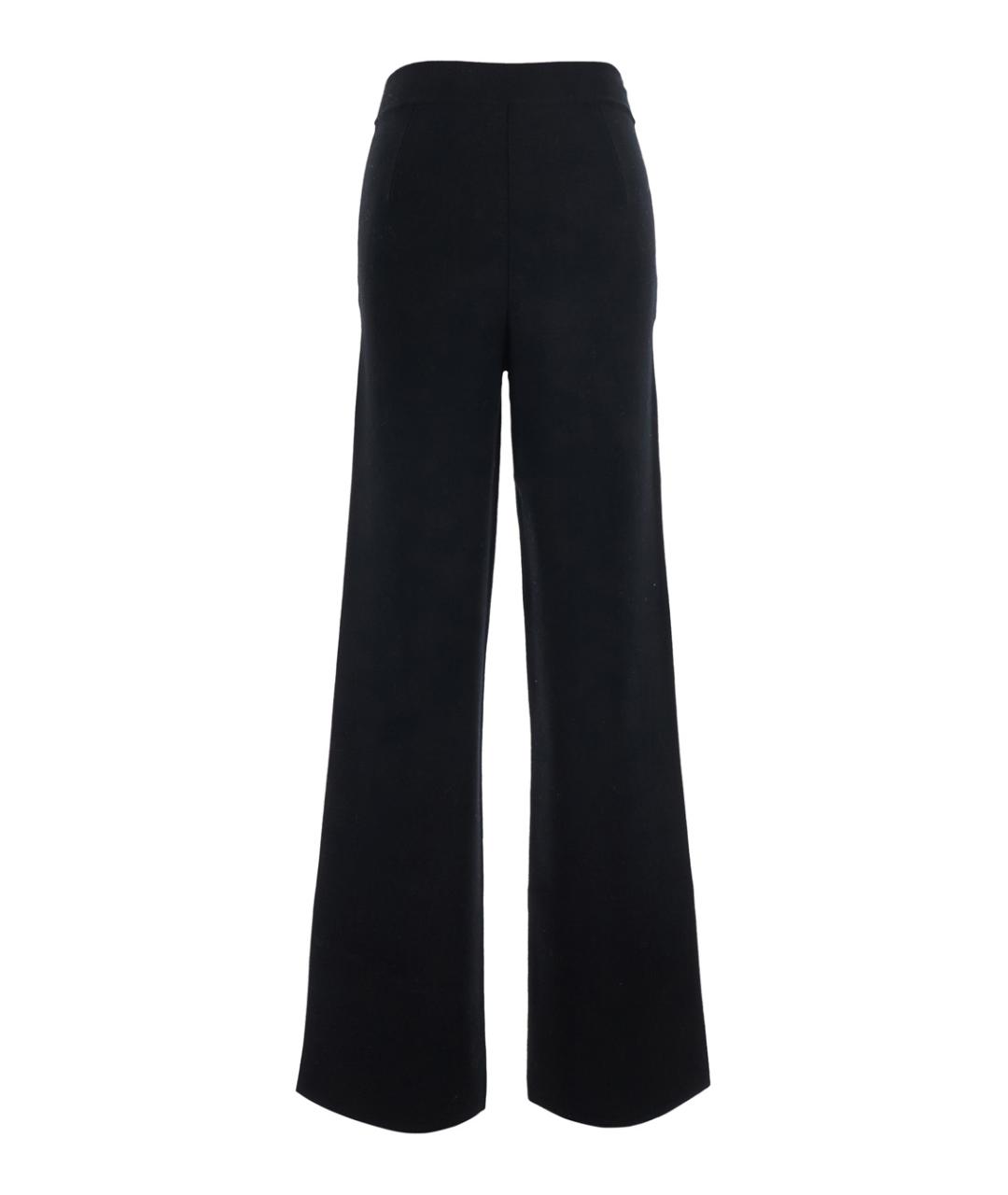 MAX MARA Черные шерстяные прямые брюки, фото 2