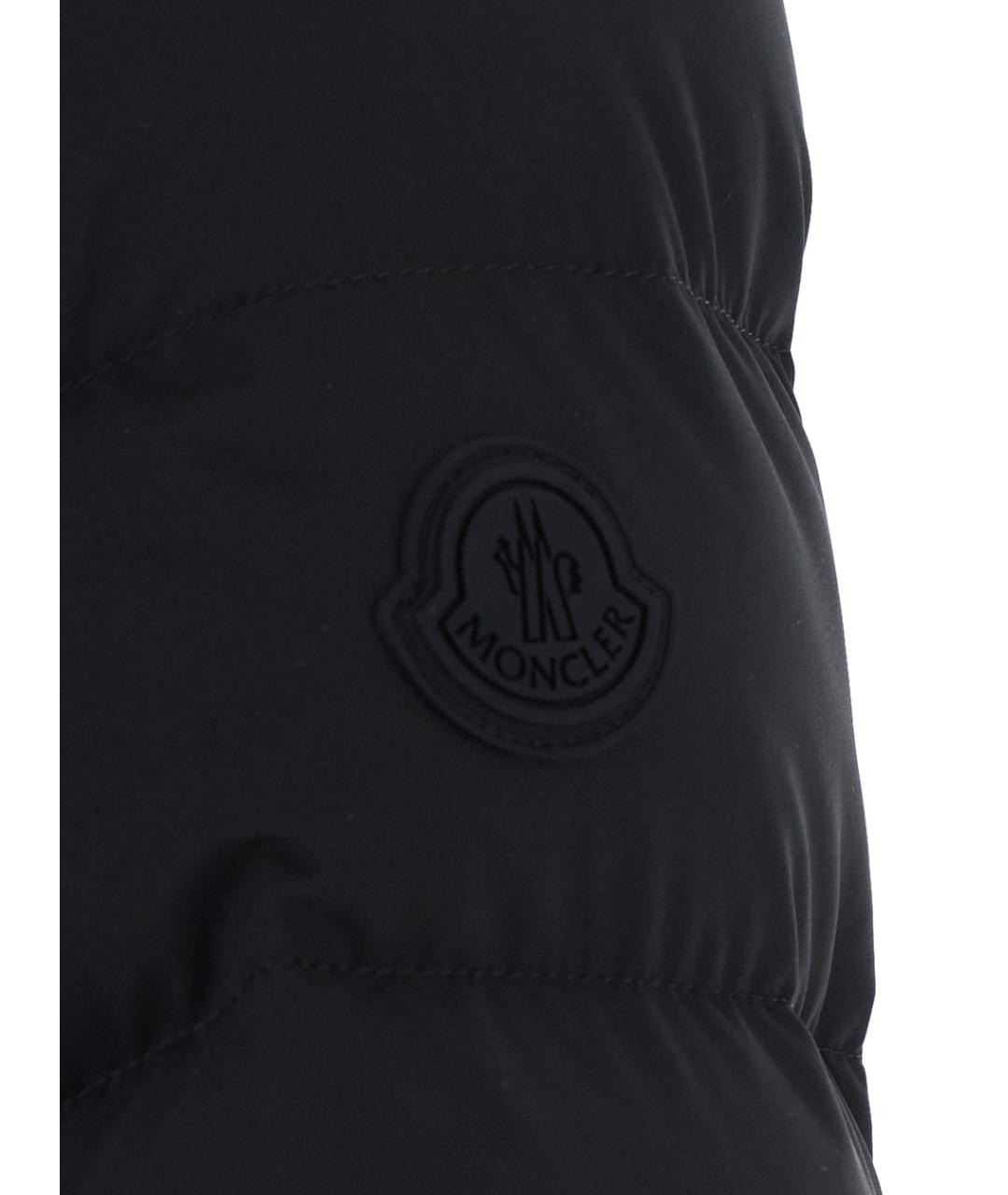 MONCLER Черный полиэстеровый пуховик, фото 3