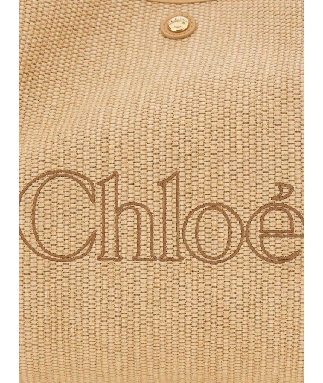 CHLOE Бежевая хлопковая сумка тоут, фото 3