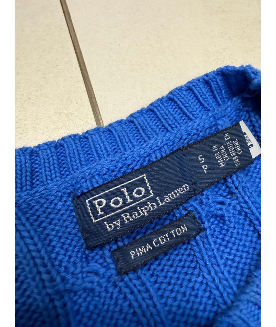 POLO RALPH LAUREN Синий хлопковый джемпер / свитер, фото 3
