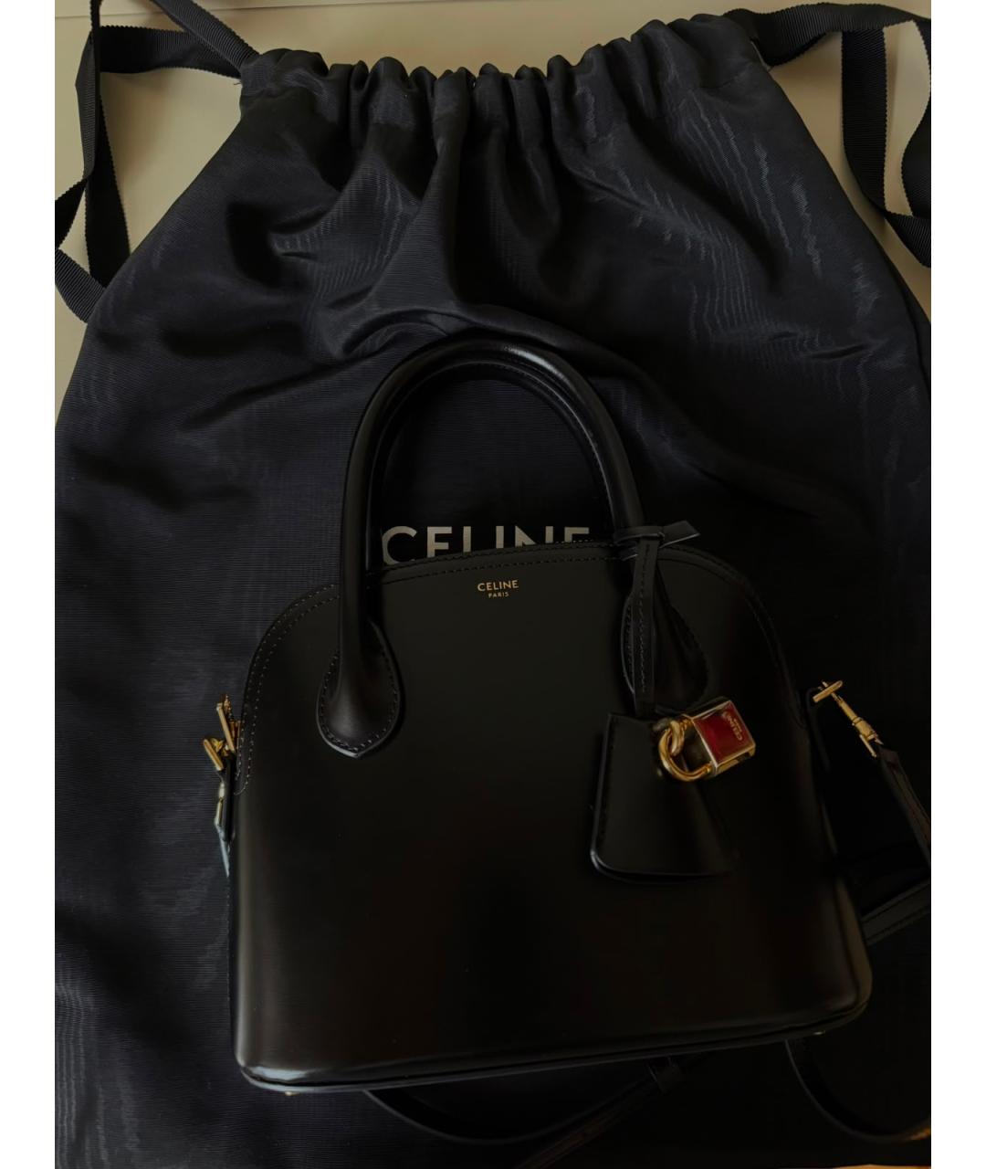 CELINE Черная кожаная сумка через плечо, фото 3