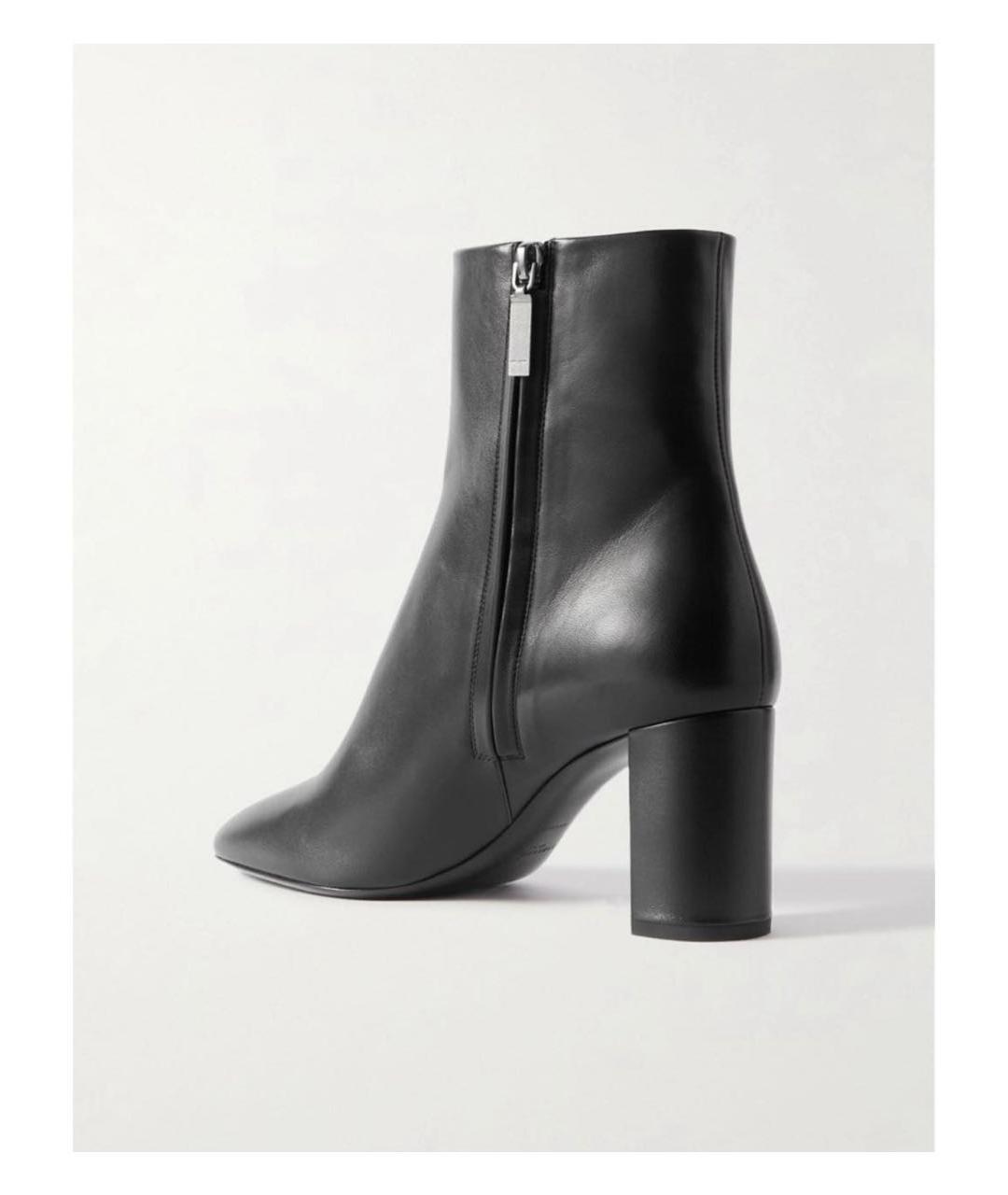SAINT LAURENT Черные кожаные ботильоны, фото 3