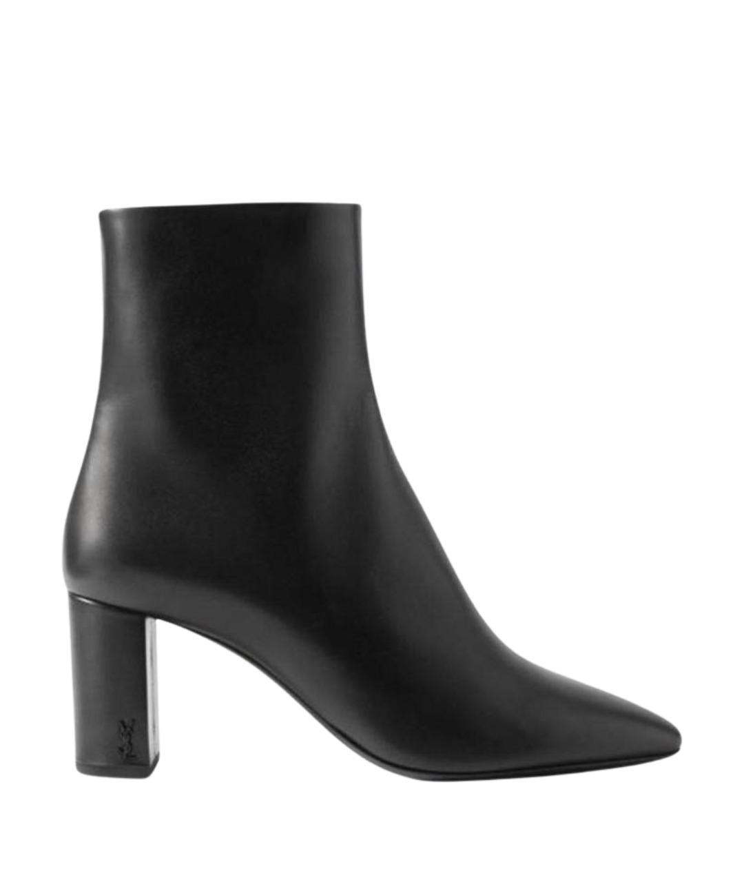 SAINT LAURENT Черные кожаные ботильоны, фото 1