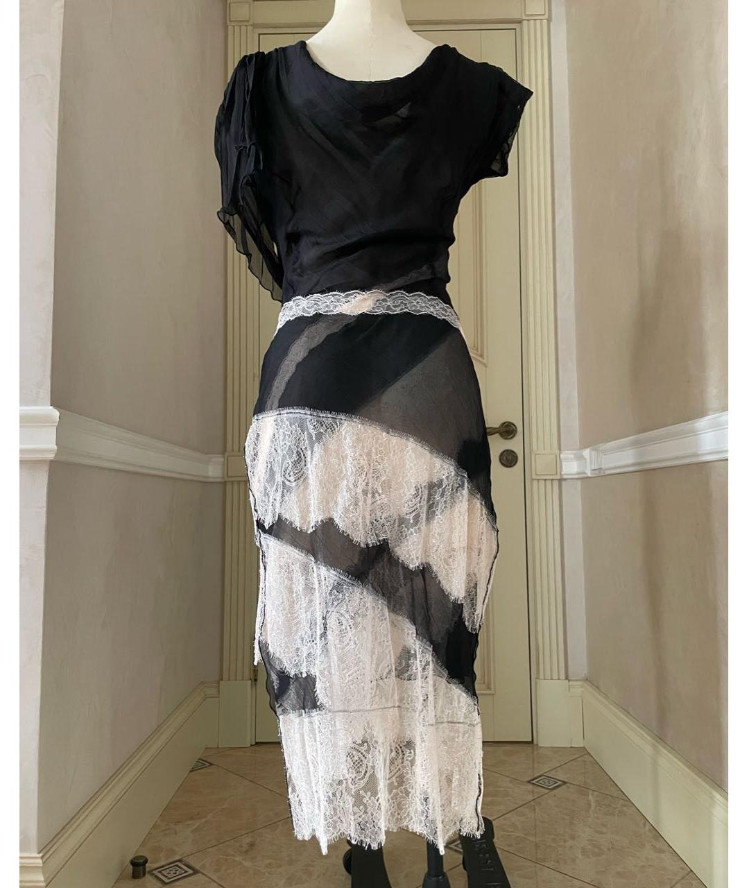 NINA RICCI Черное шелковое вечернее платье, фото 3