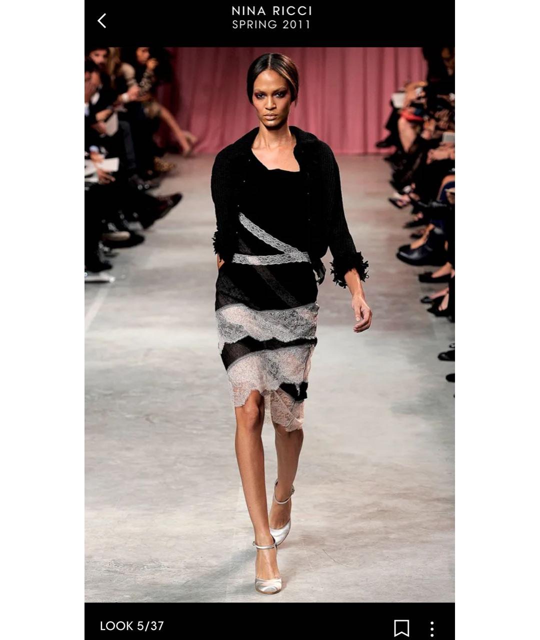 NINA RICCI Черное шелковое вечернее платье, фото 2