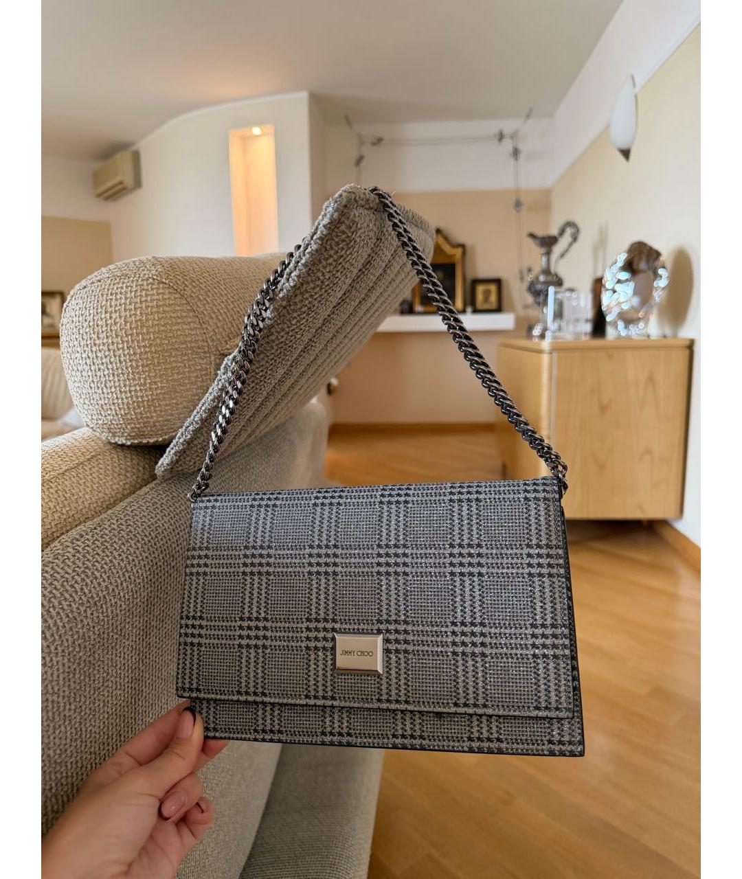 JIMMY CHOO Серая сумка через плечо, фото 4