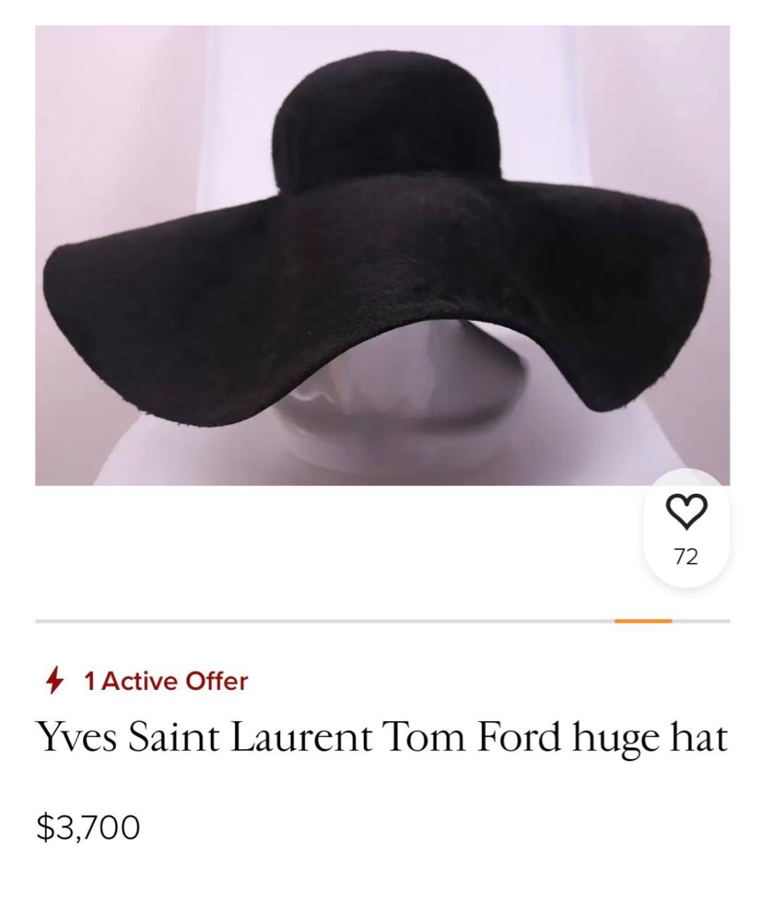 SAINT LAURENT Черная шляпа, фото 6