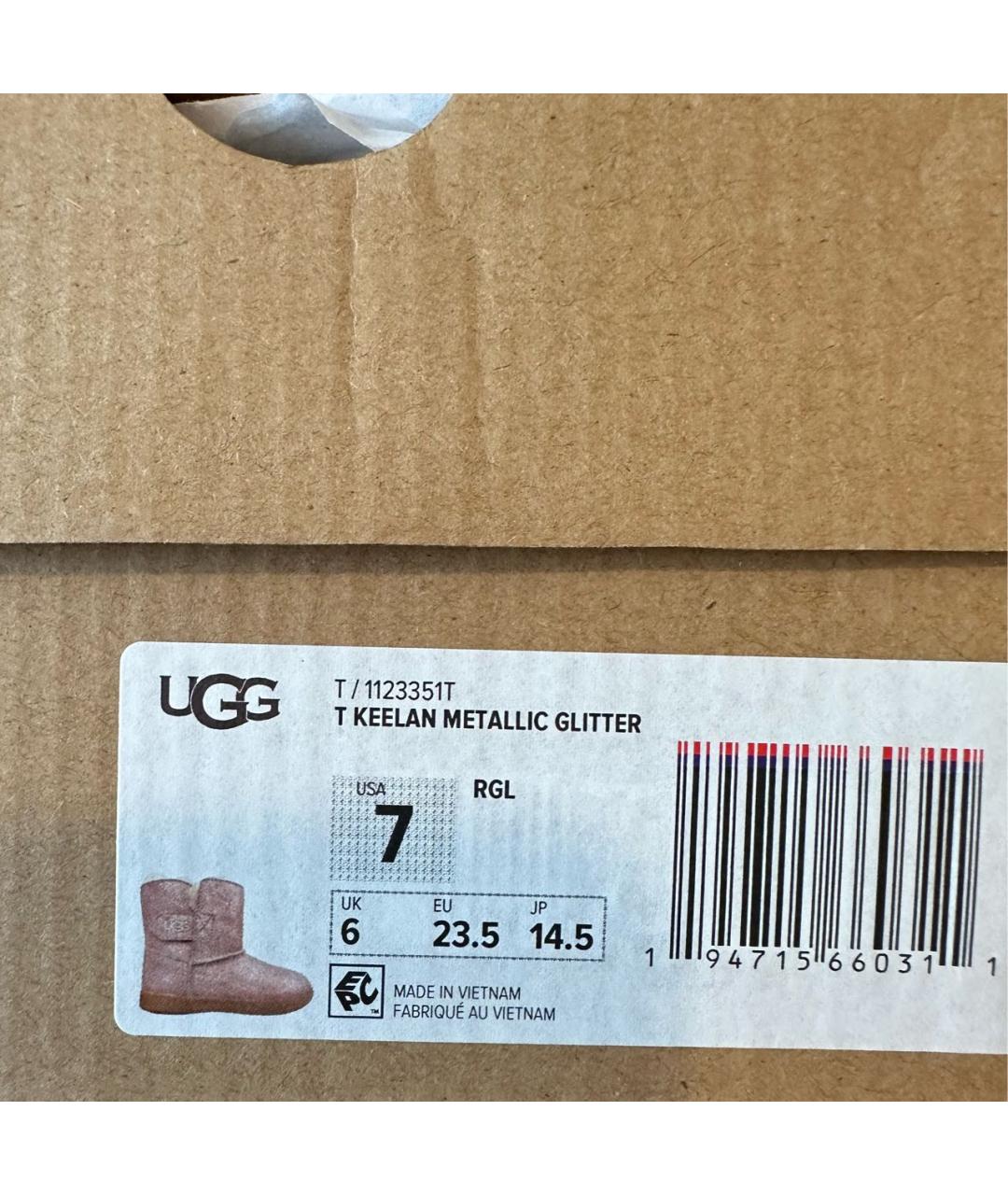 UGG Розовые кожаные сапоги, фото 8