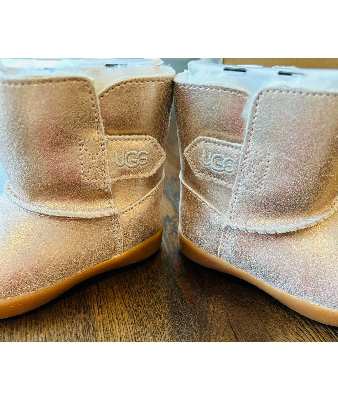 UGG Розовые кожаные сапоги, фото 4