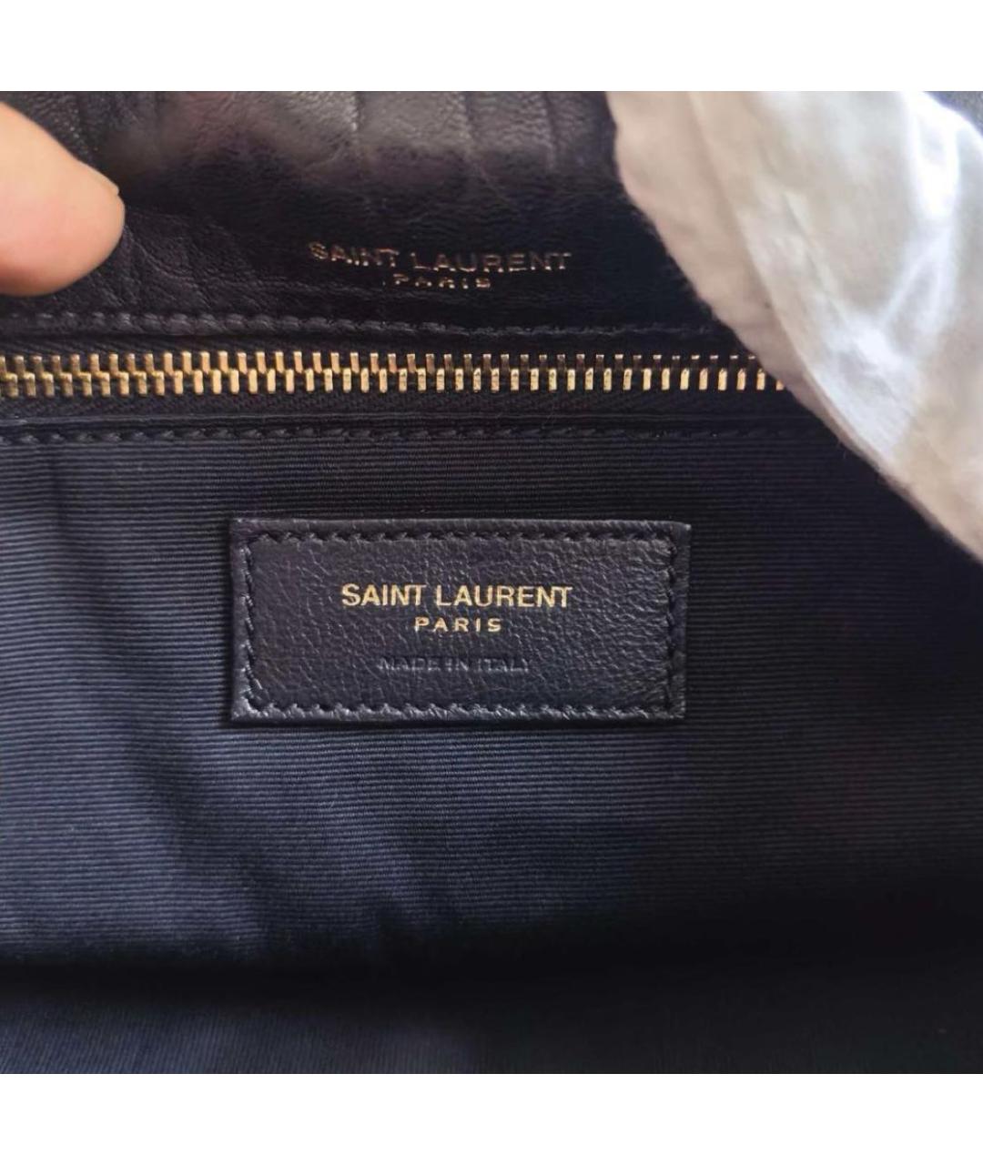 SAINT LAURENT Черная кожаная сумка через плечо, фото 5