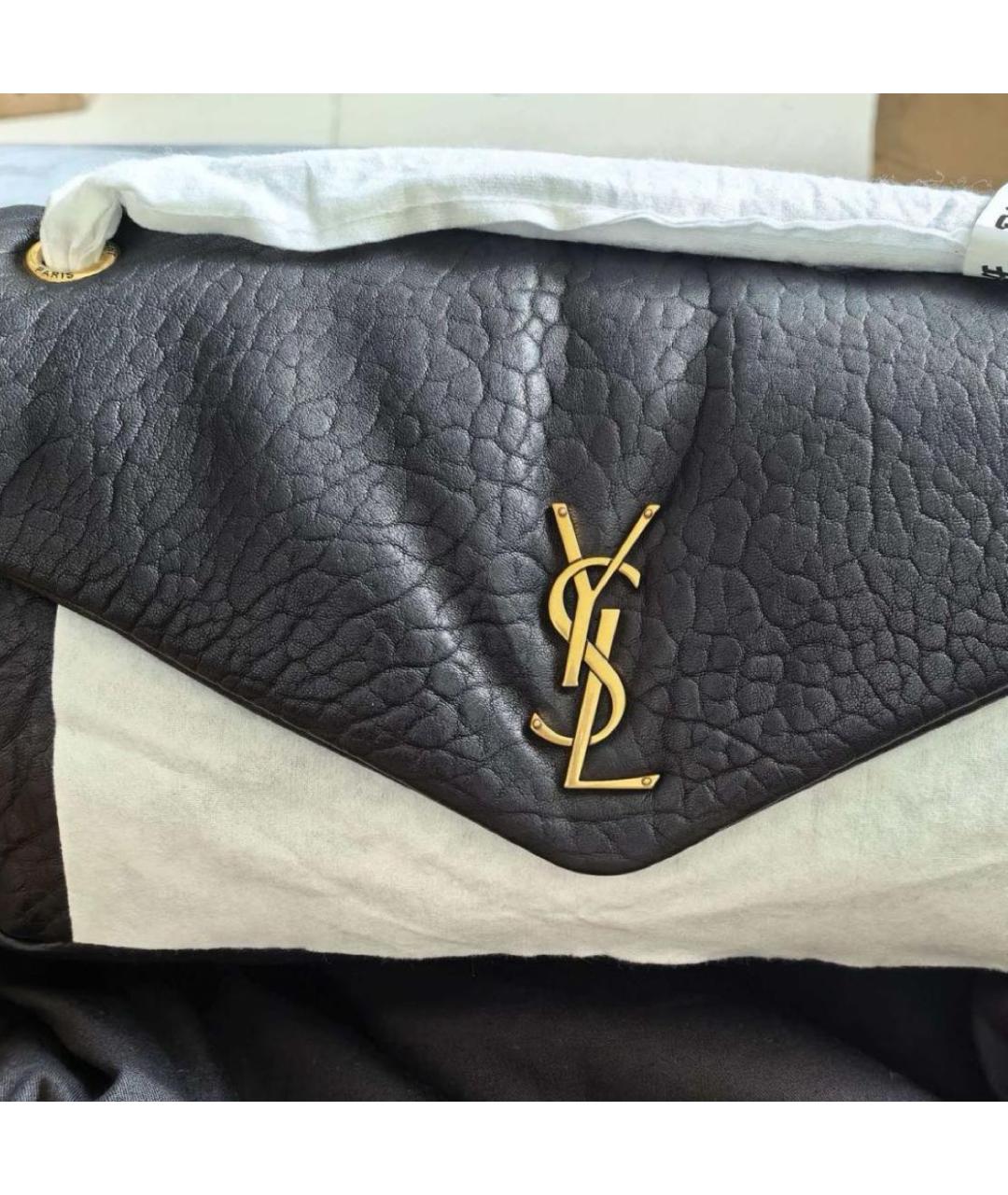 SAINT LAURENT Черная кожаная сумка через плечо, фото 2