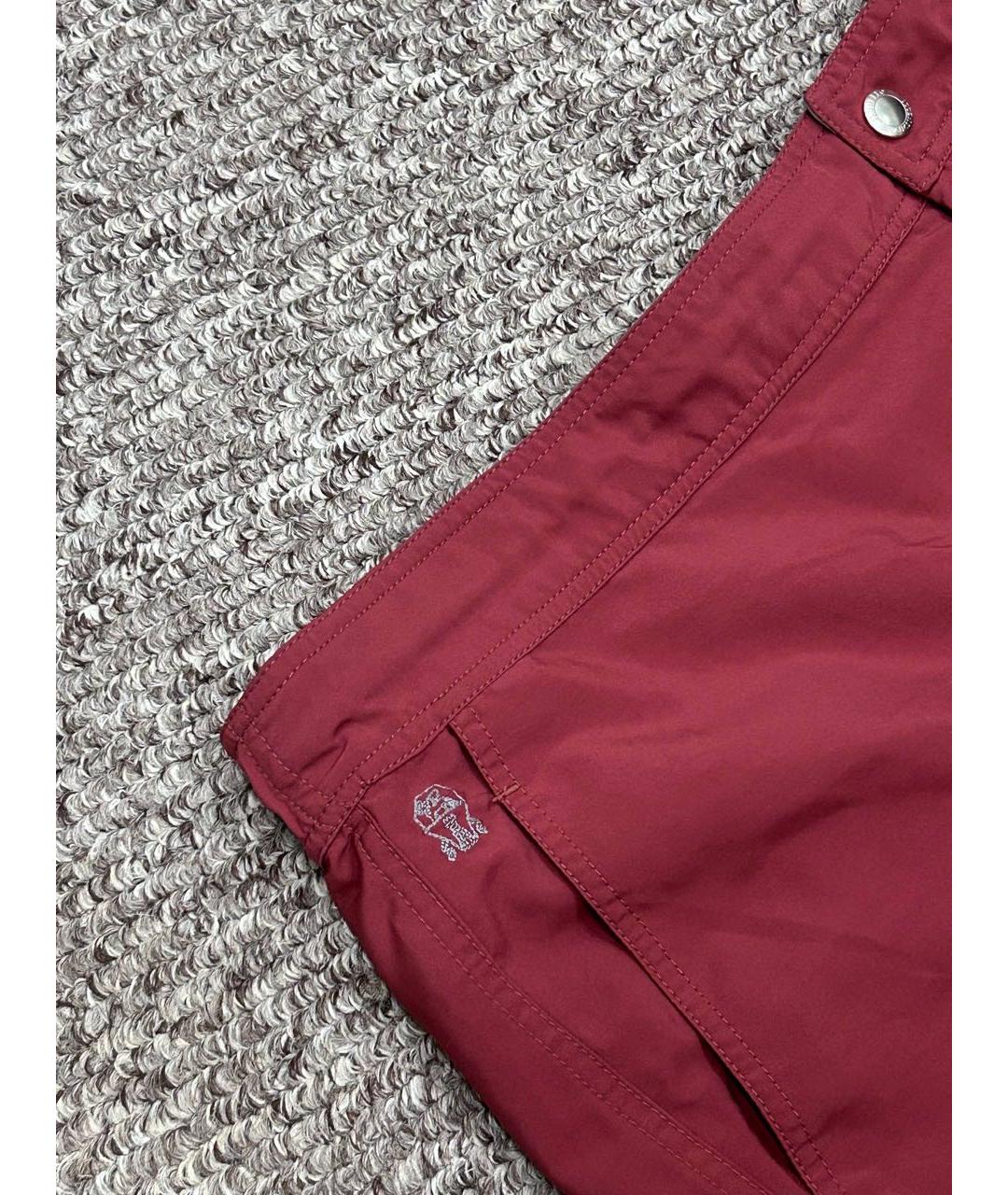 BRUNELLO CUCINELLI Бордовые полиэстеровые шорты, фото 4