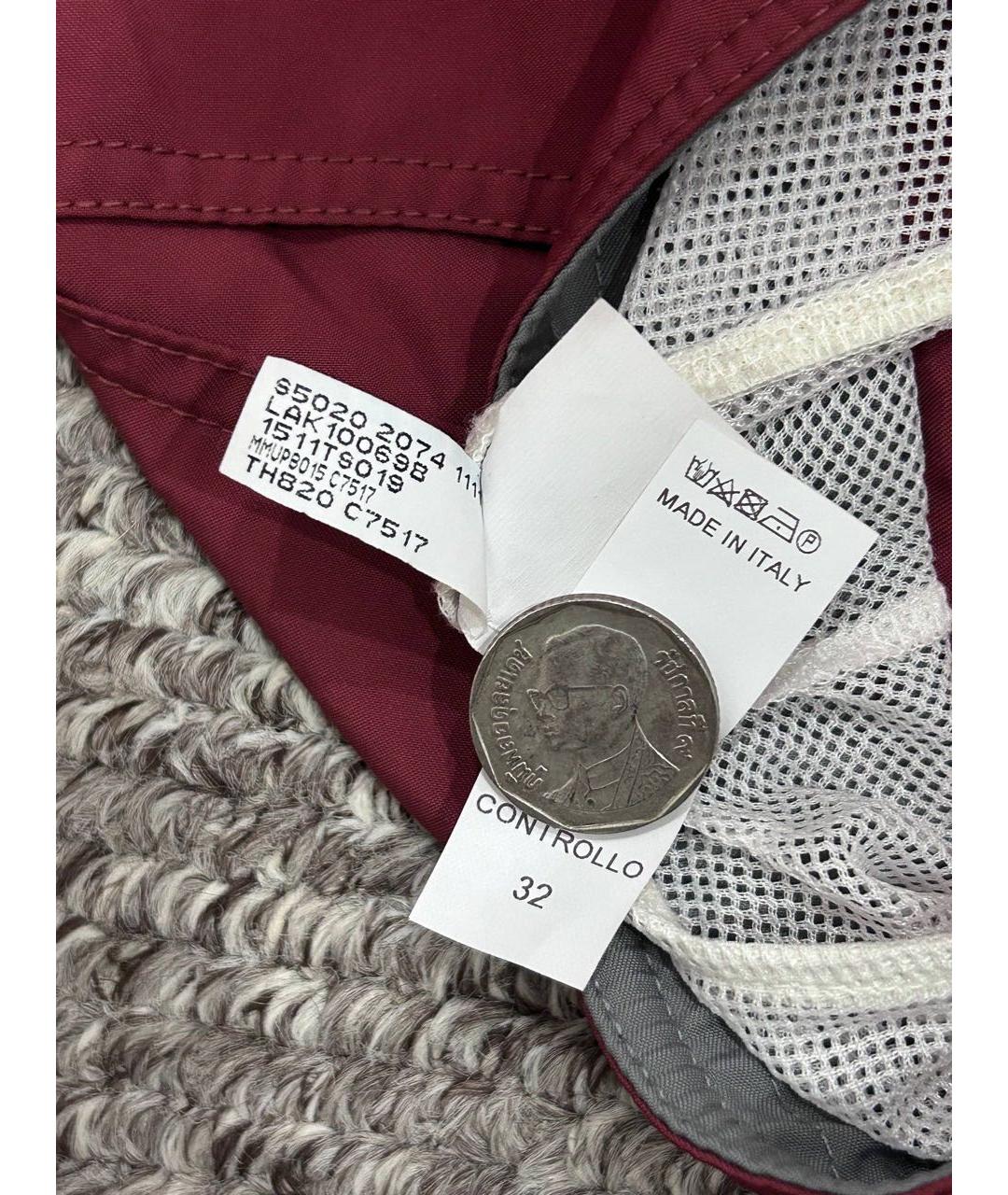 BRUNELLO CUCINELLI Бордовые полиэстеровые шорты, фото 6