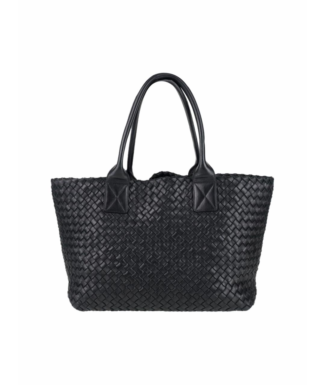BOTTEGA VENETA Черная кожаная сумка тоут, фото 1