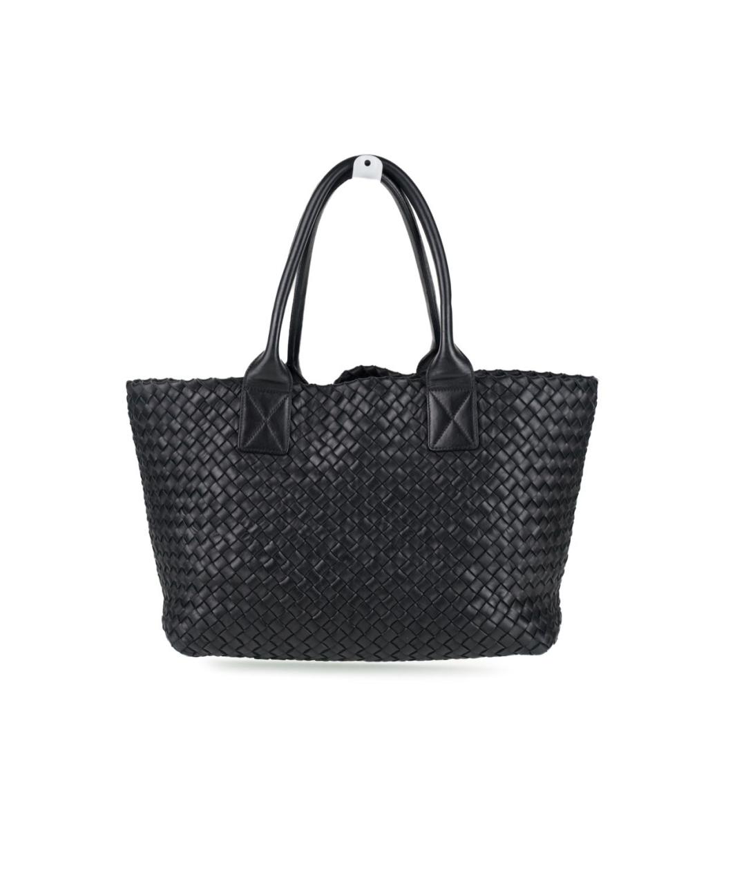 BOTTEGA VENETA Черная кожаная сумка тоут, фото 9