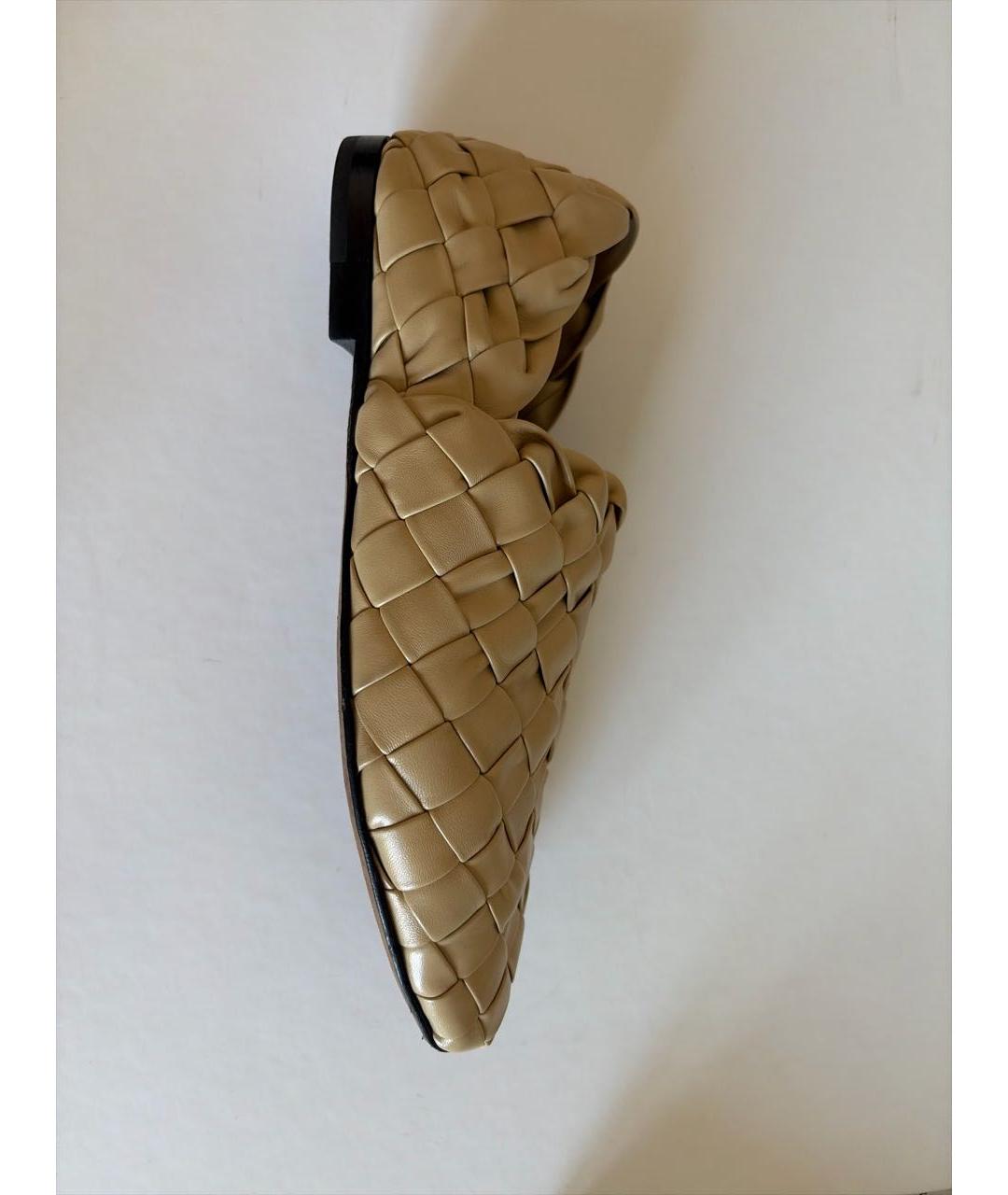 BOTTEGA VENETA Бежевые кожаные лоферы, фото 6
