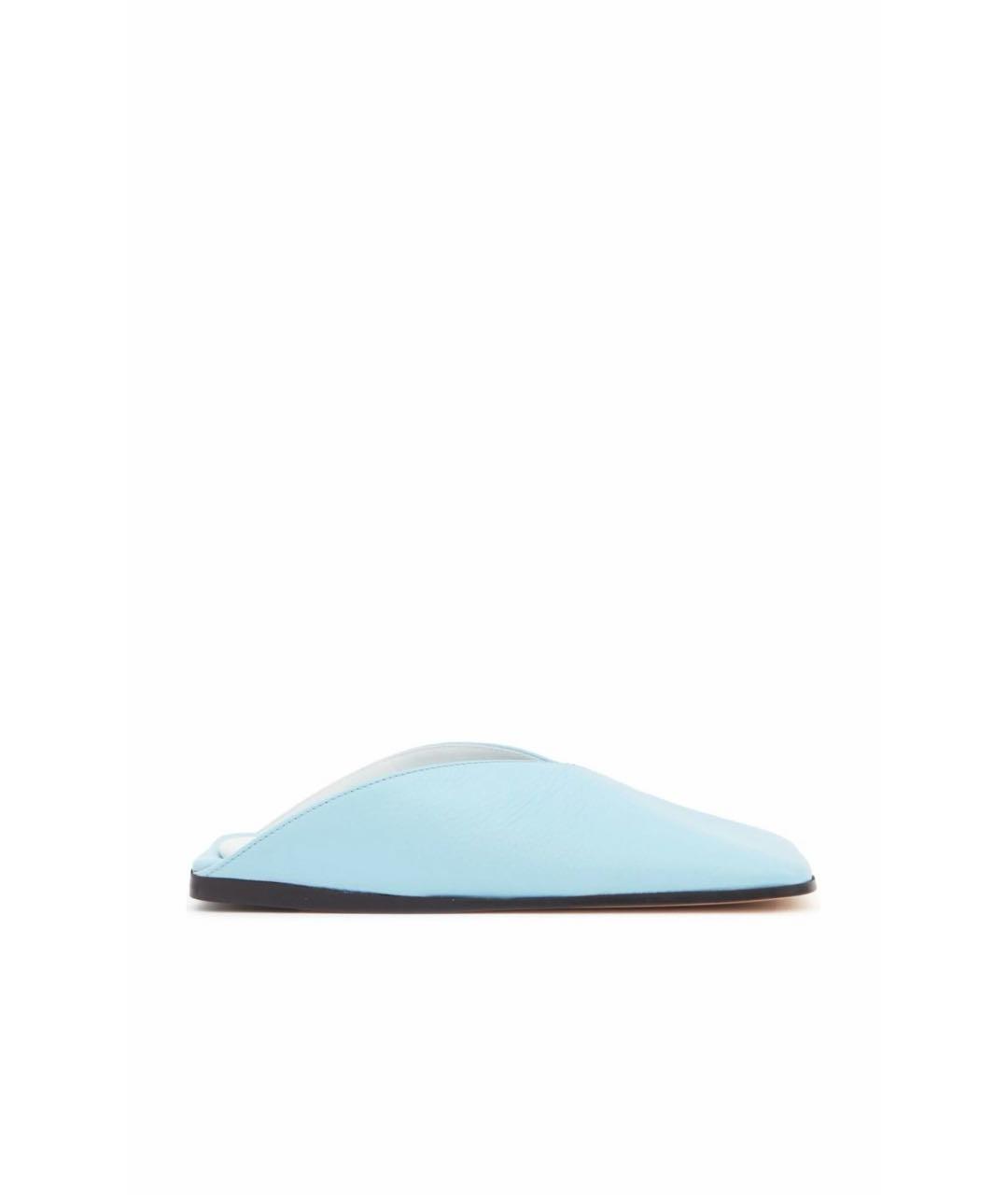 MM6 MAISON MARGIELA Голубые кожаные мюли, фото 6